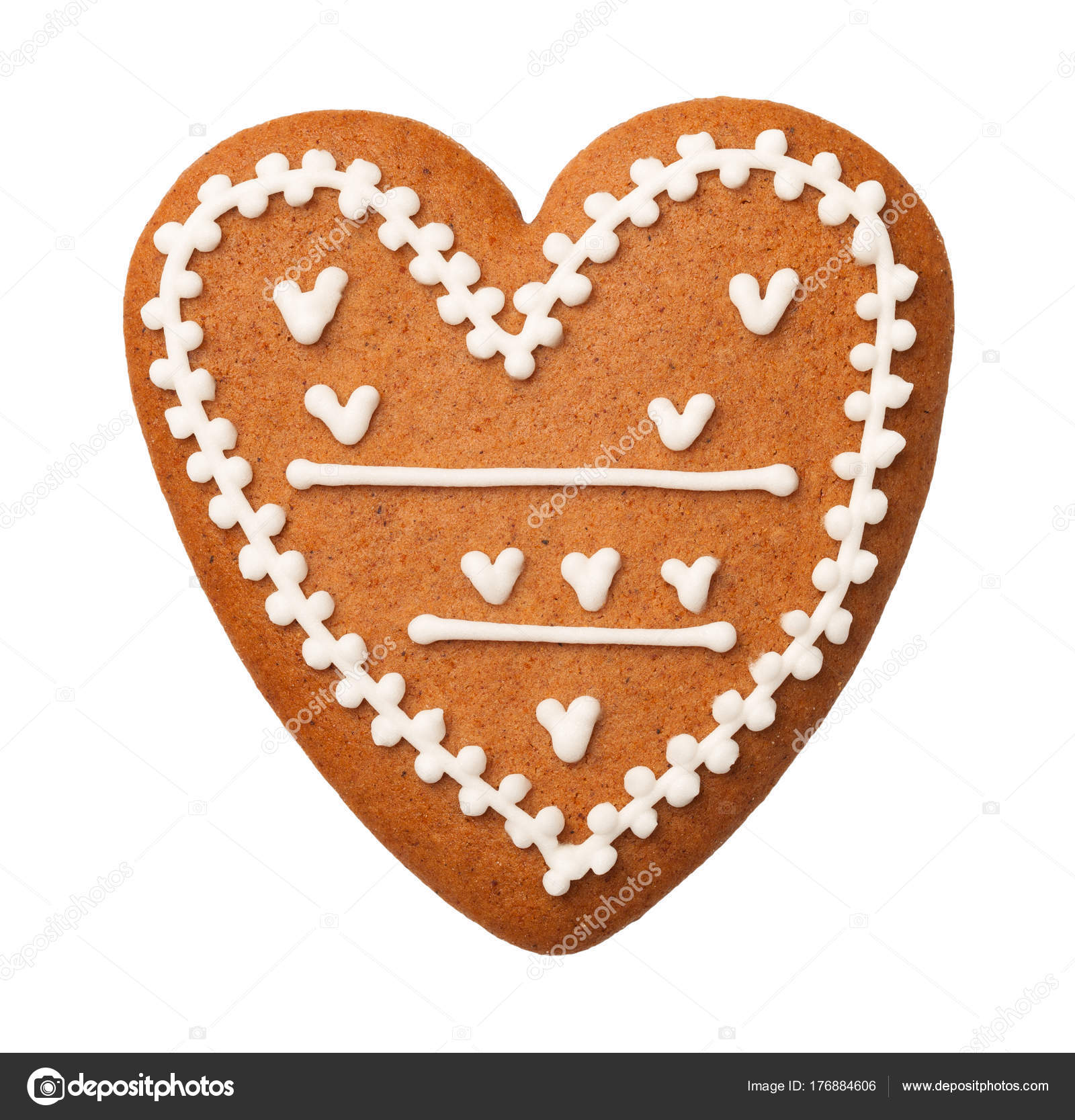 Gingerbread Heart Isolated on White Background — Stock Photo ...