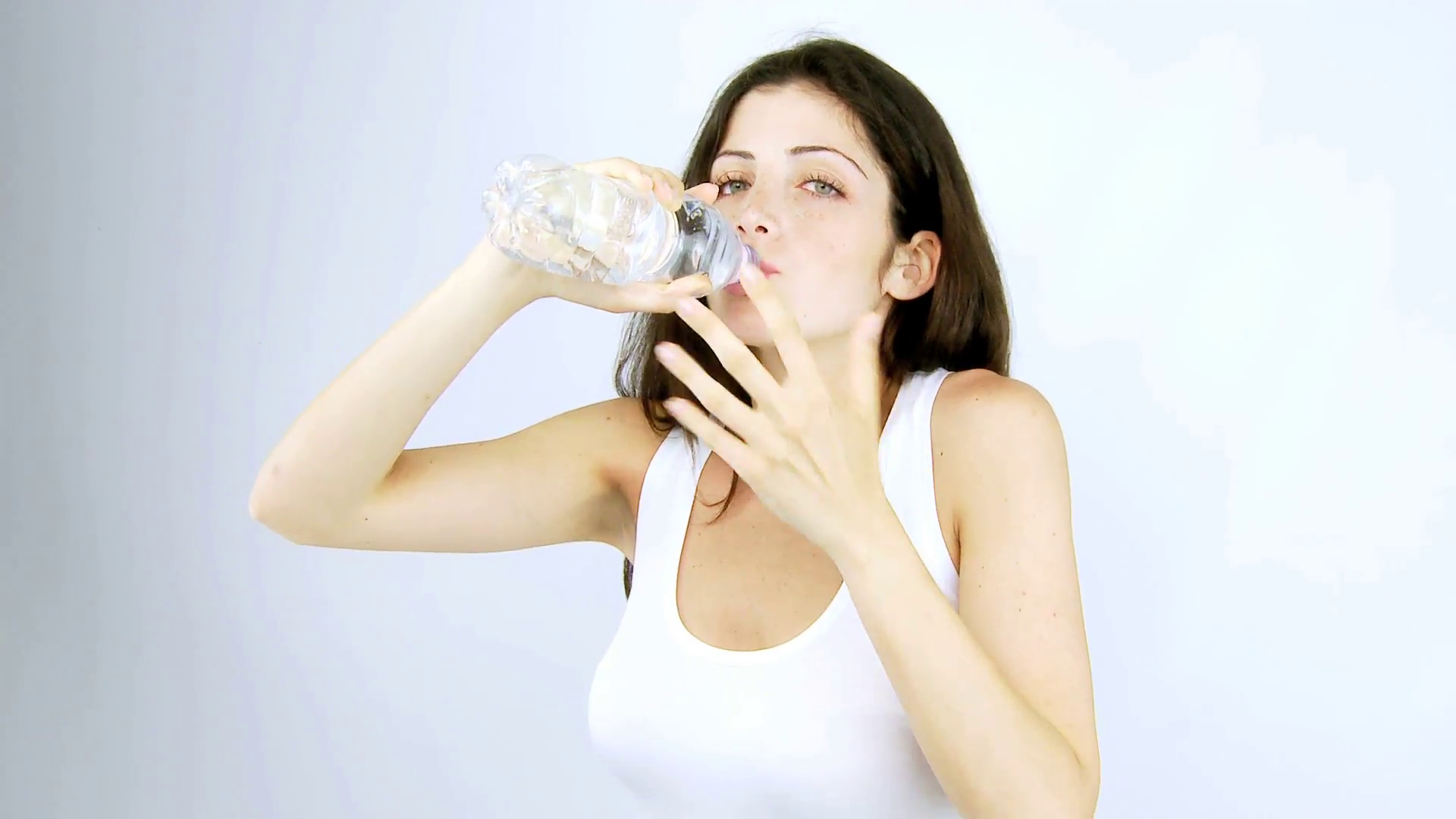 Thirsty woman drinking water Stock Video Footage - Videoblocks