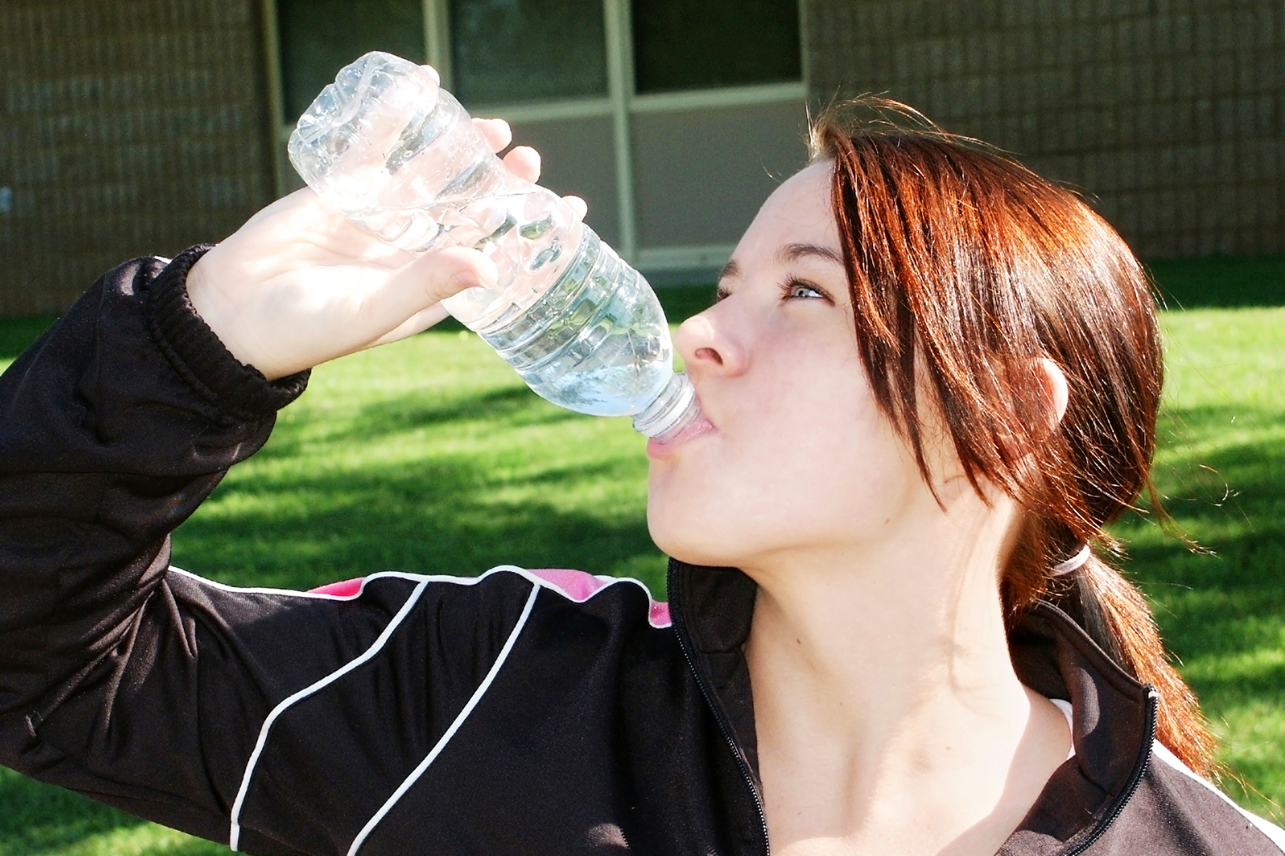 Girl drinking water, Active, Summer, Outside, People, HQ Photo