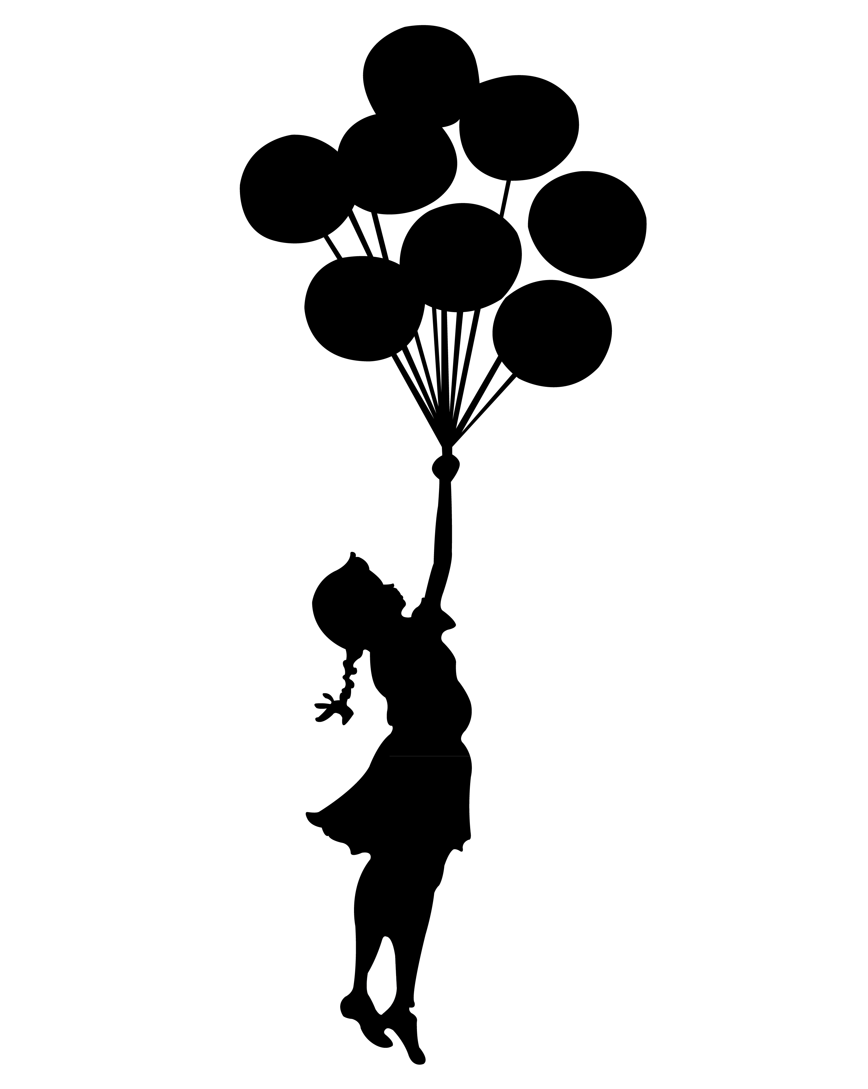 Girl Holding Balloon Silhouette at GetDrawings.com | Free for ...