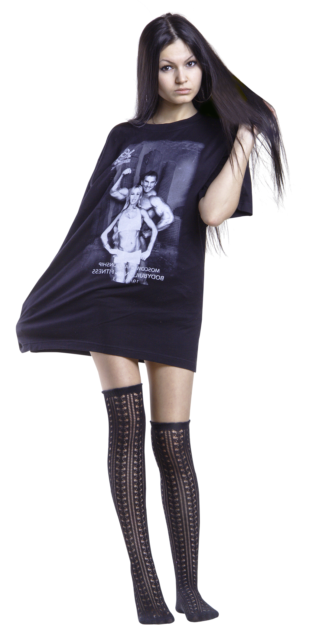Fashionable Young Girl in Black Socks PNG Image - PngPix