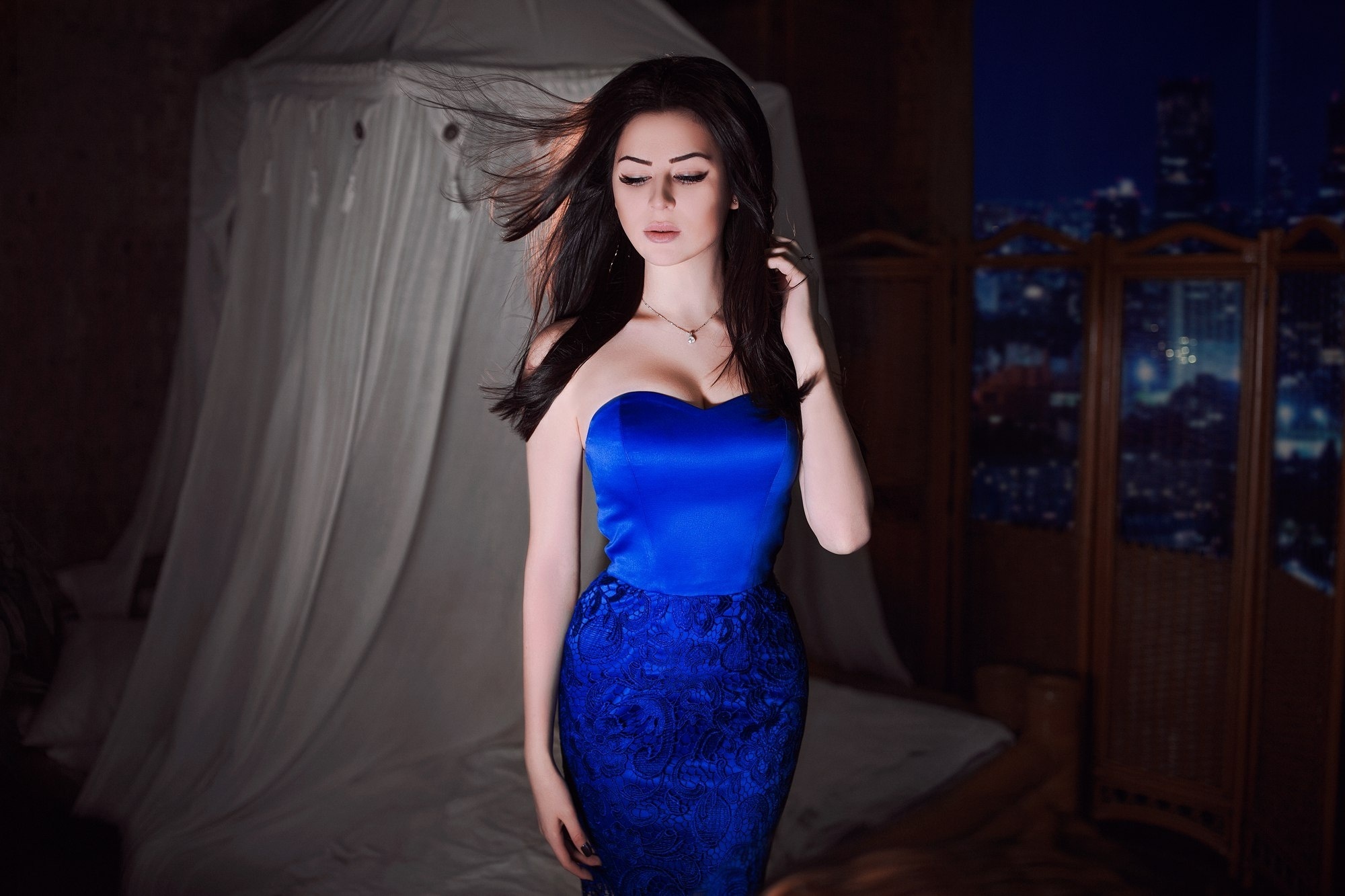 Blue Dress Model, HD Girls, 4k Wallpapers, Images, Backgrounds ...
