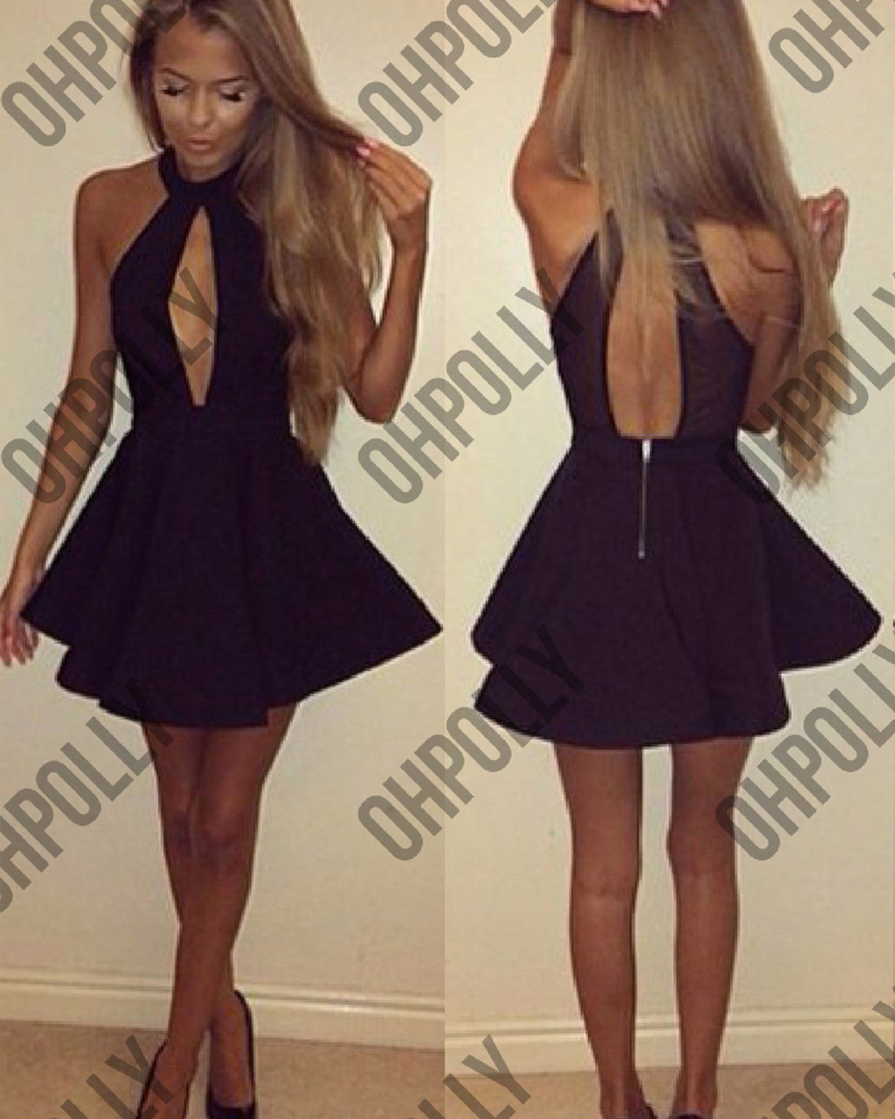 Be the girl a man needs in this halter-neck puffball mini dress ...