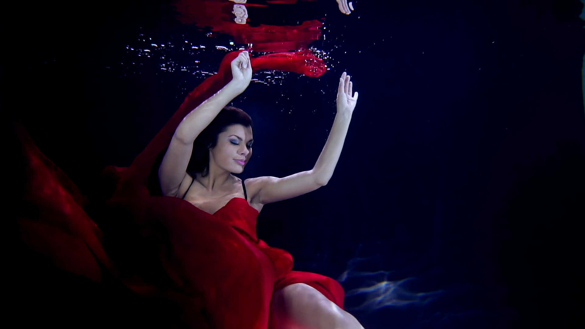 Erotic dance in water girl in red long dress Stock Video Footage ...
