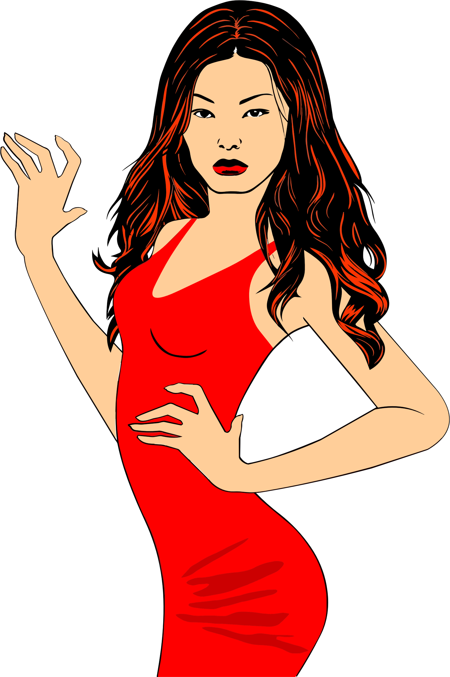 Clipart - Woman In Red