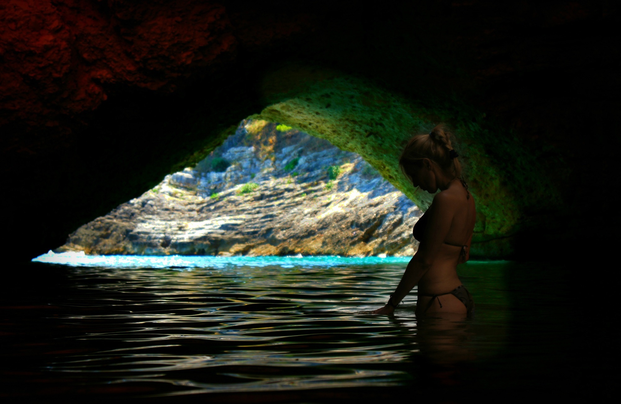 Girl in the cave photo