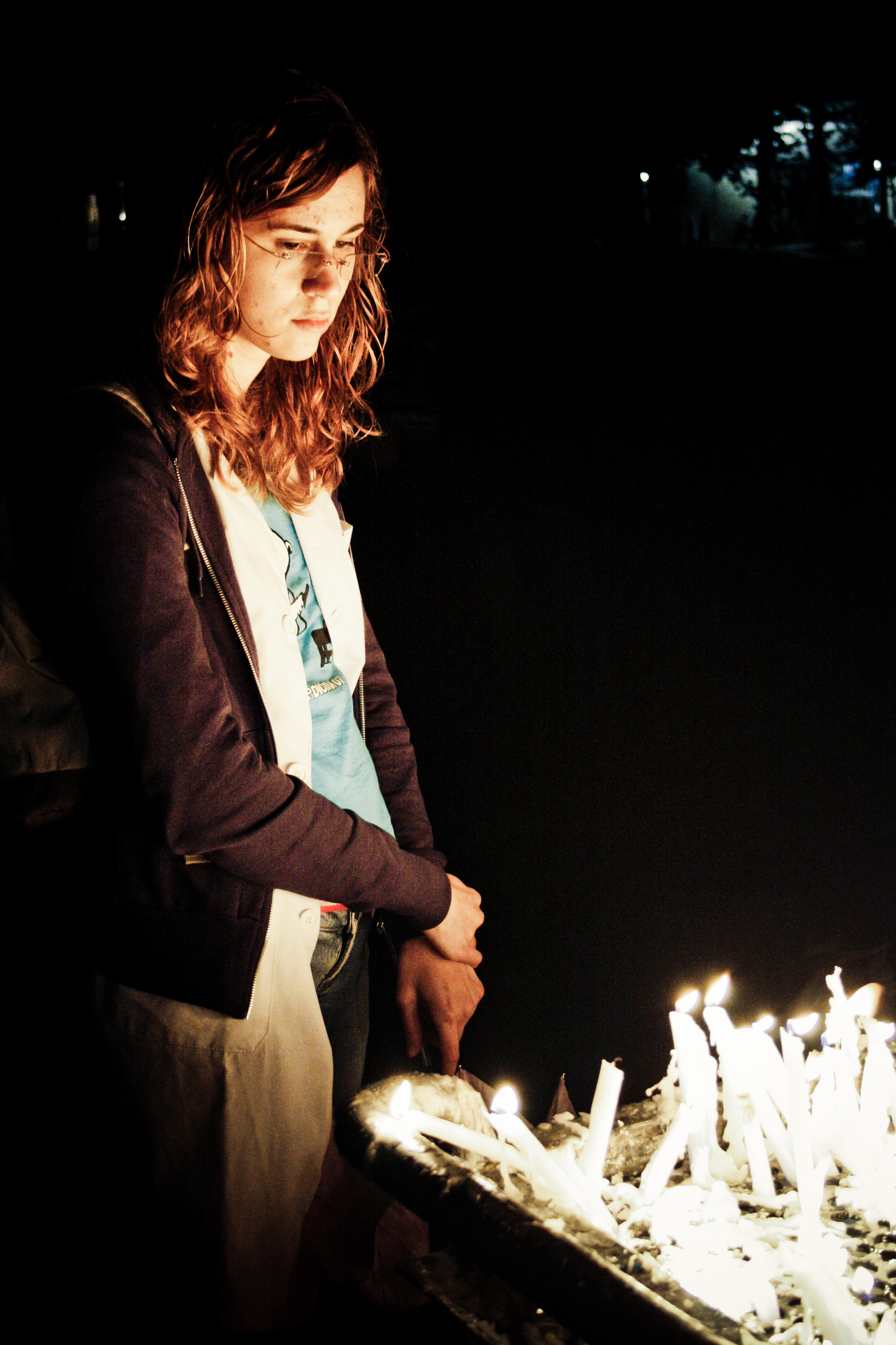 Girl lighting candle, Burning, Woman, Thinking, Standing, HQ Photo
