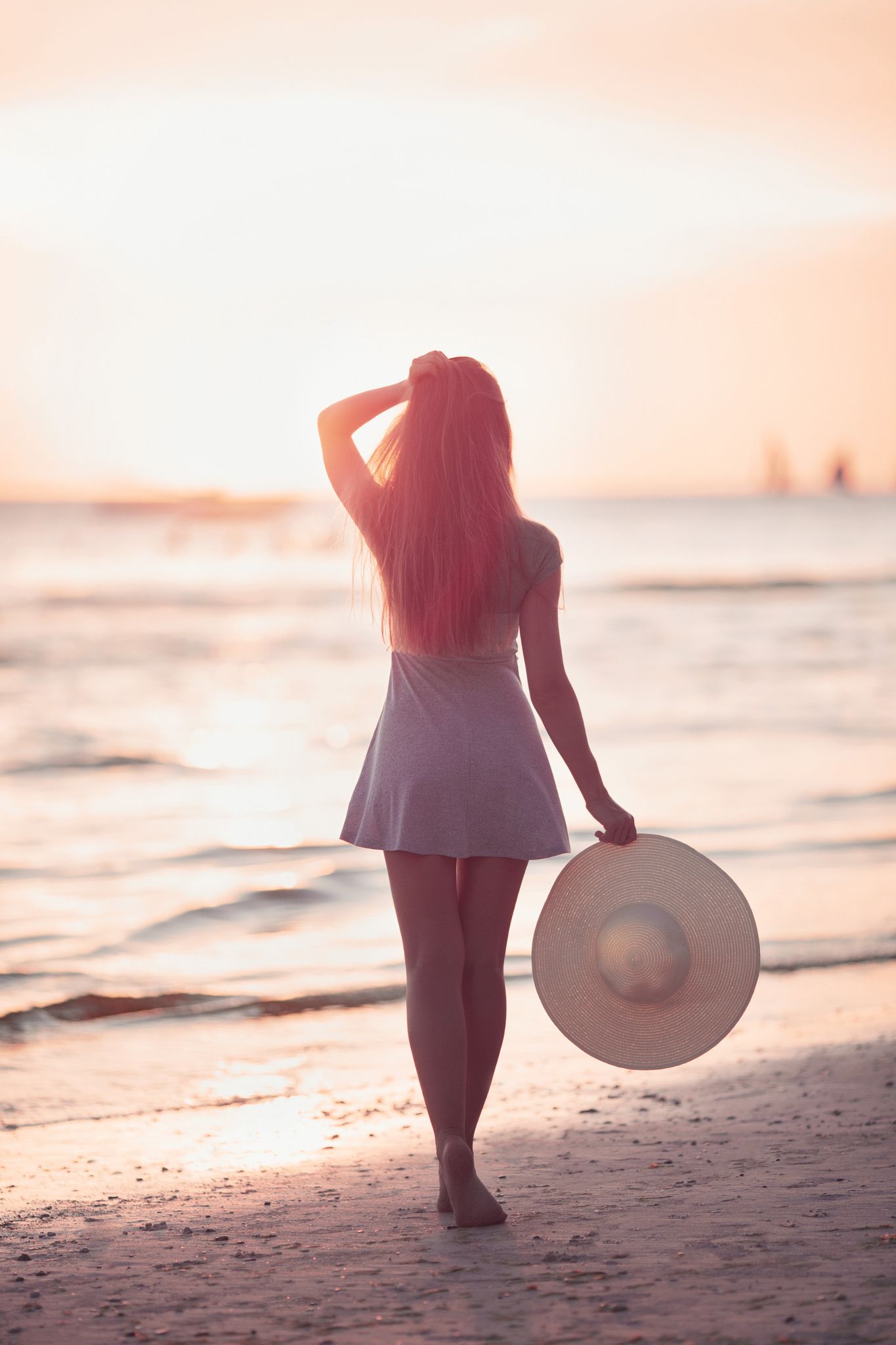 Girl on beach photo