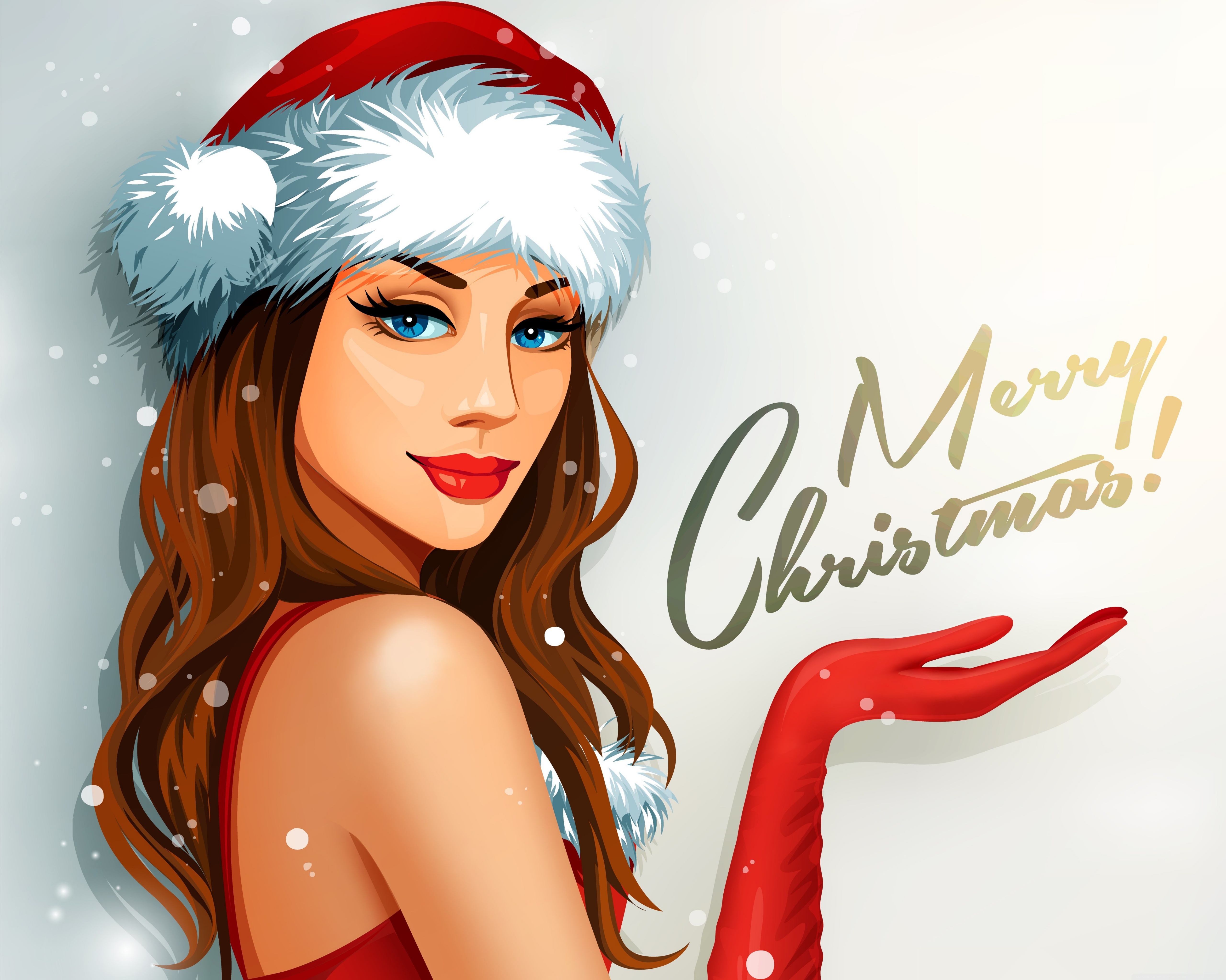 Christmas Santa Girl ❤ 4K HD Desktop Wallpaper for 4K Ultra HD TV ...