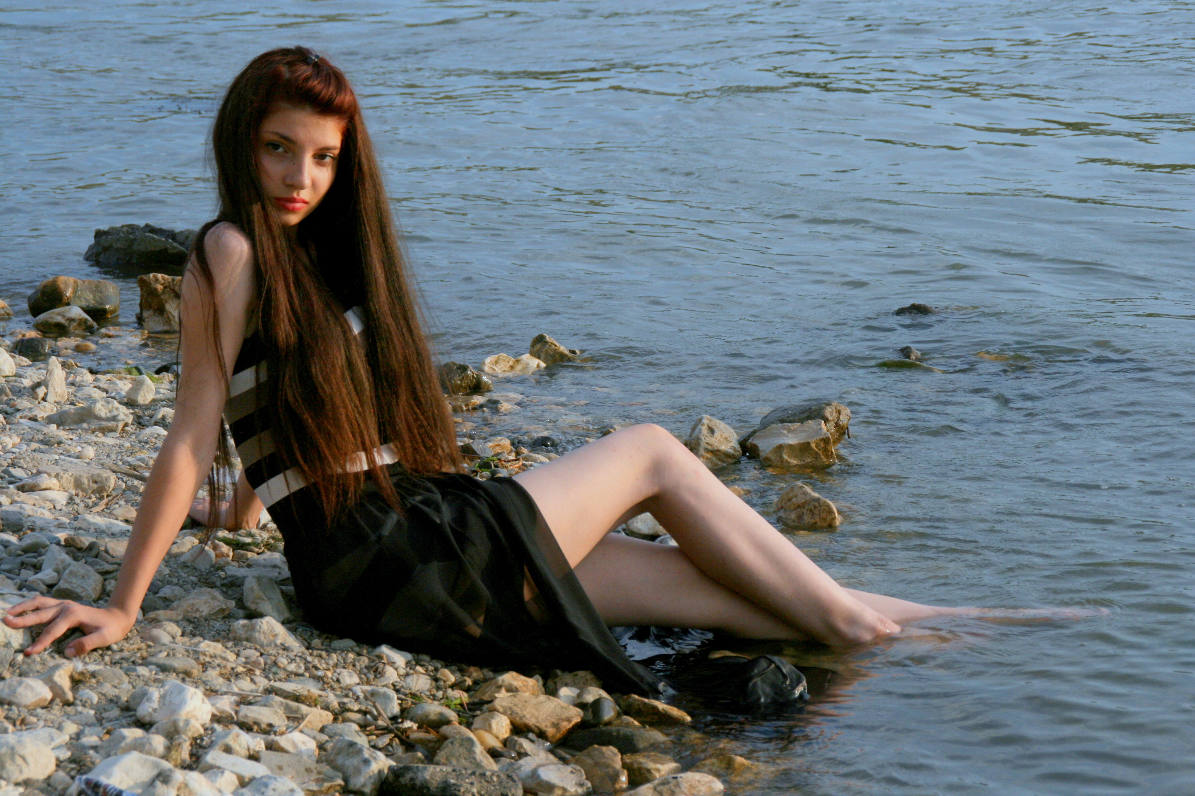 Girl on the shore photo