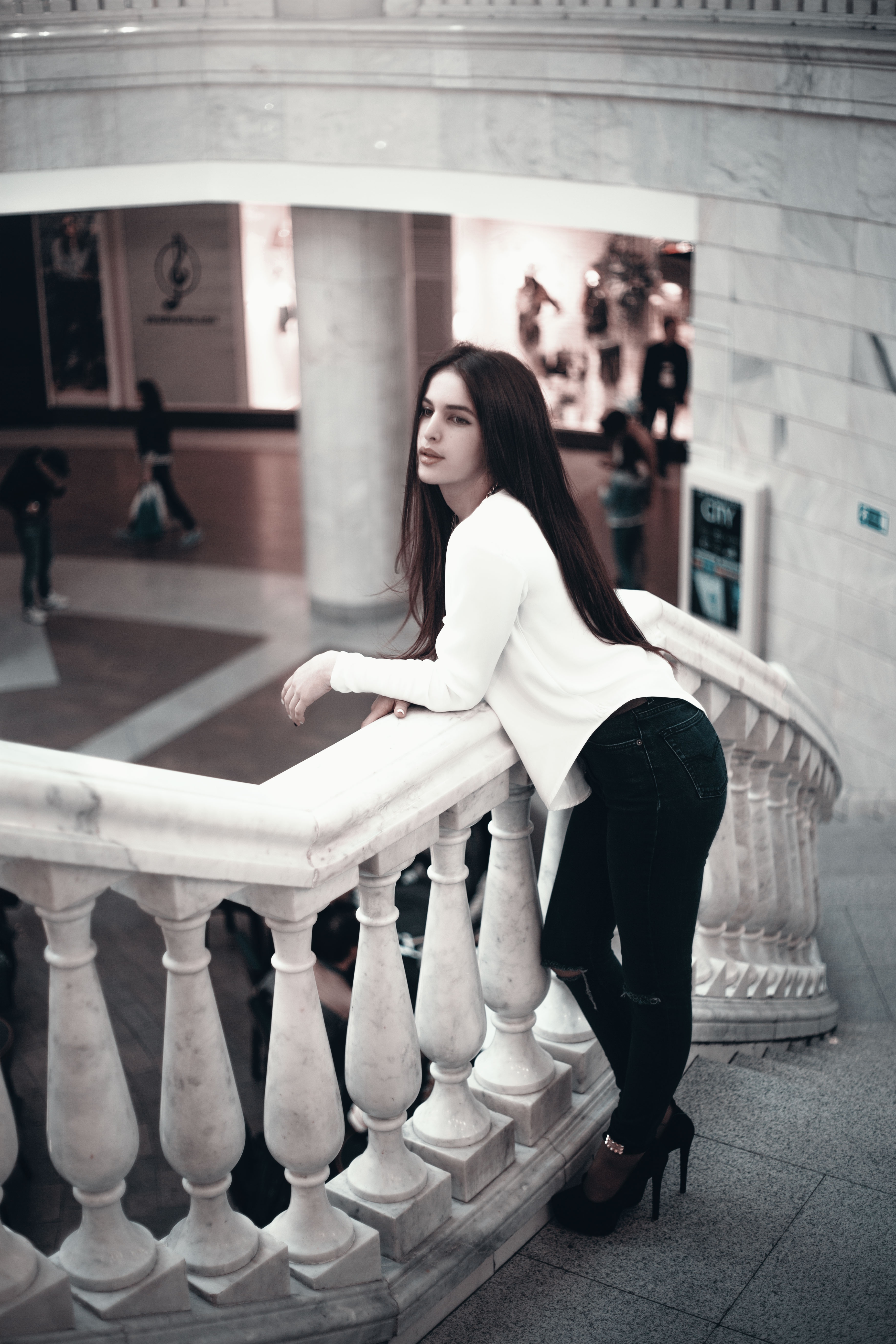Girl on the stairs photo