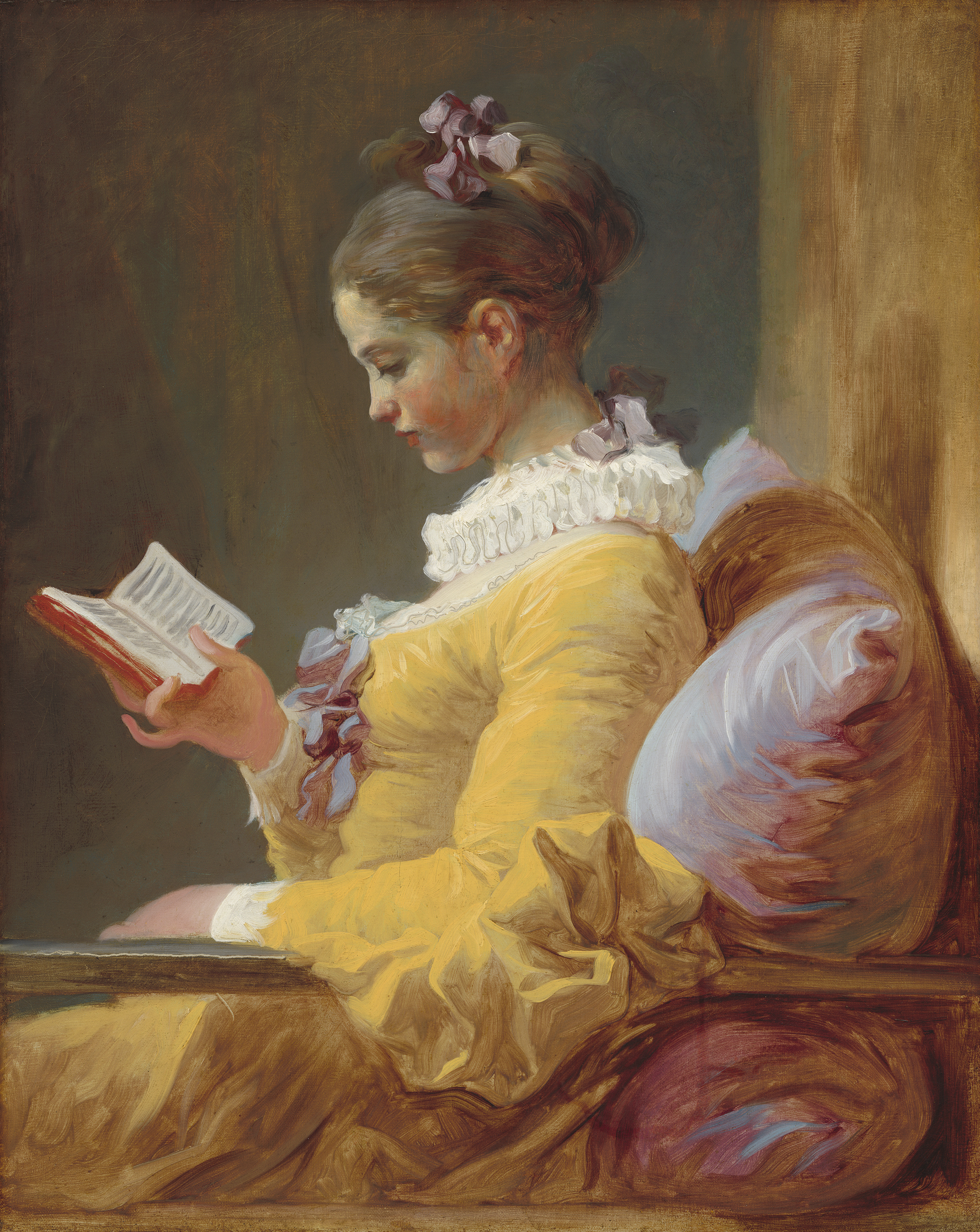 Girl reading photo