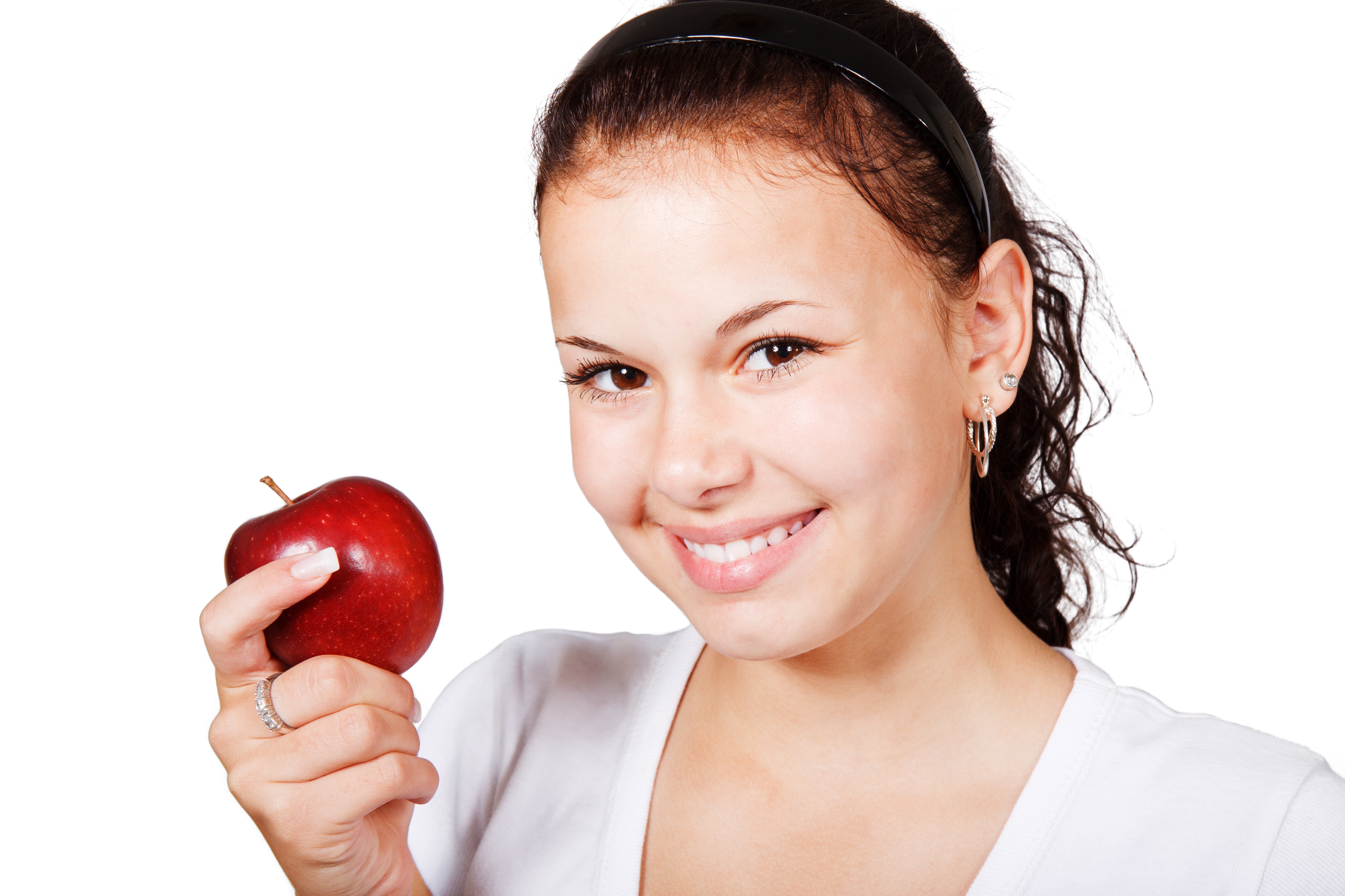 Girl with an apple photo