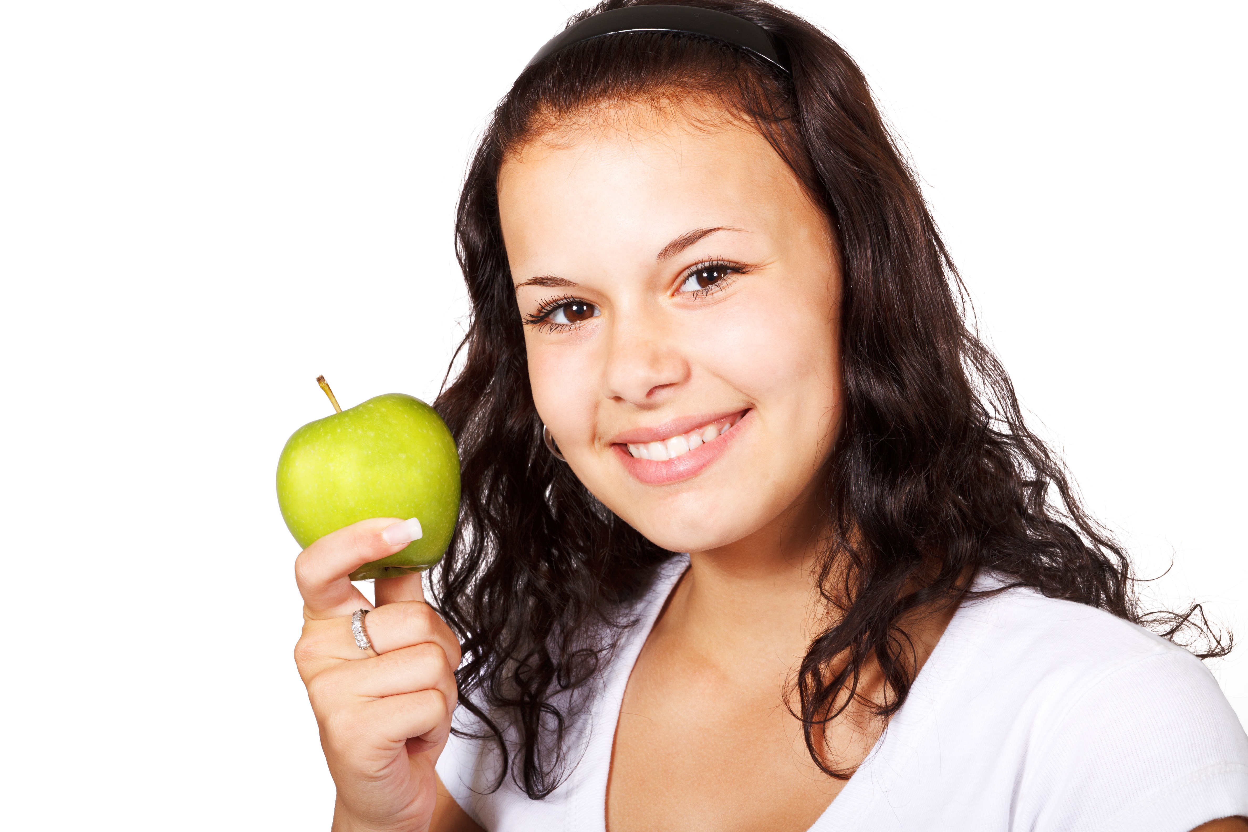Girl with apple photo