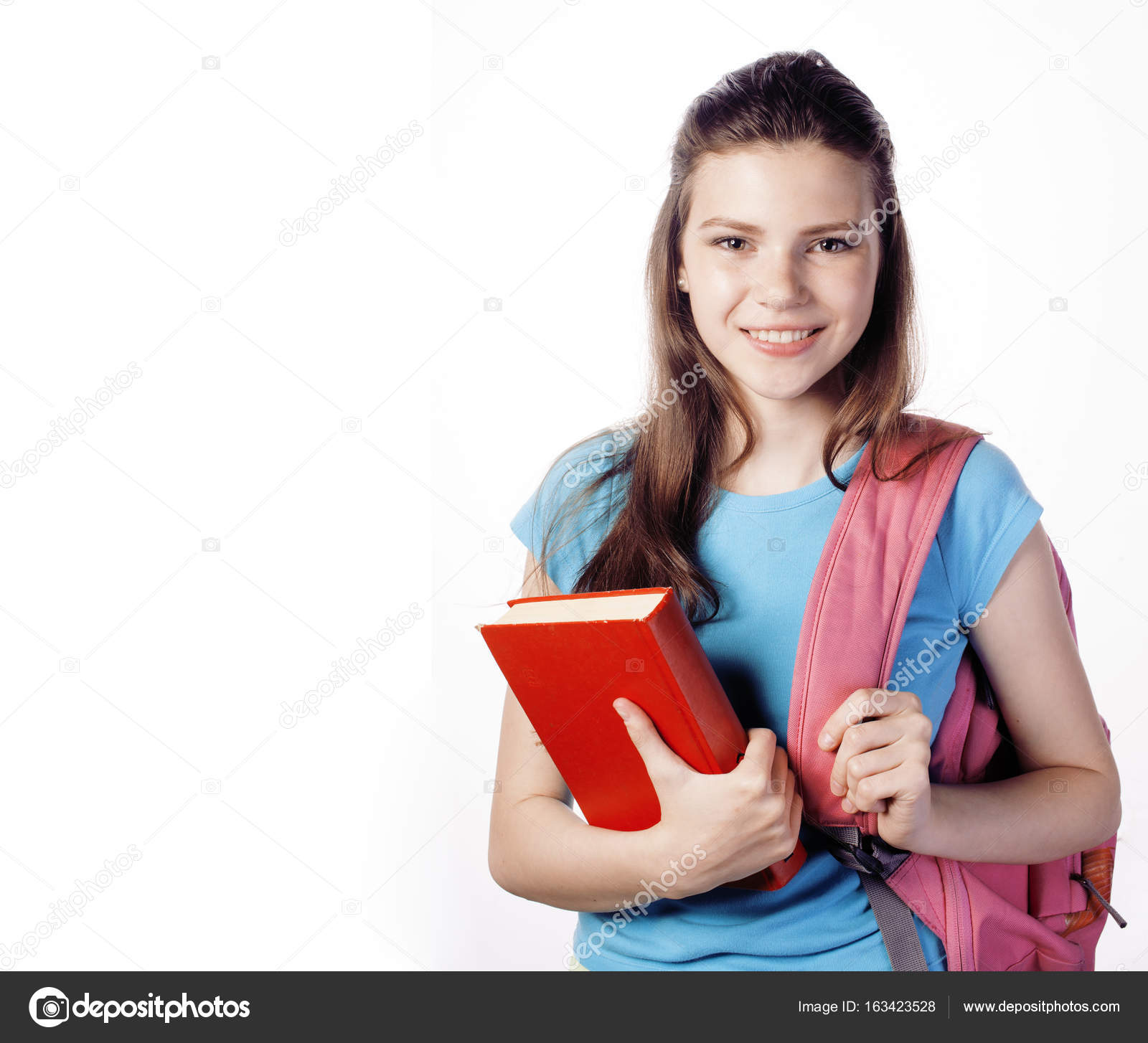 young cute teenage girl with books — Stock Photo © iordani #163423528