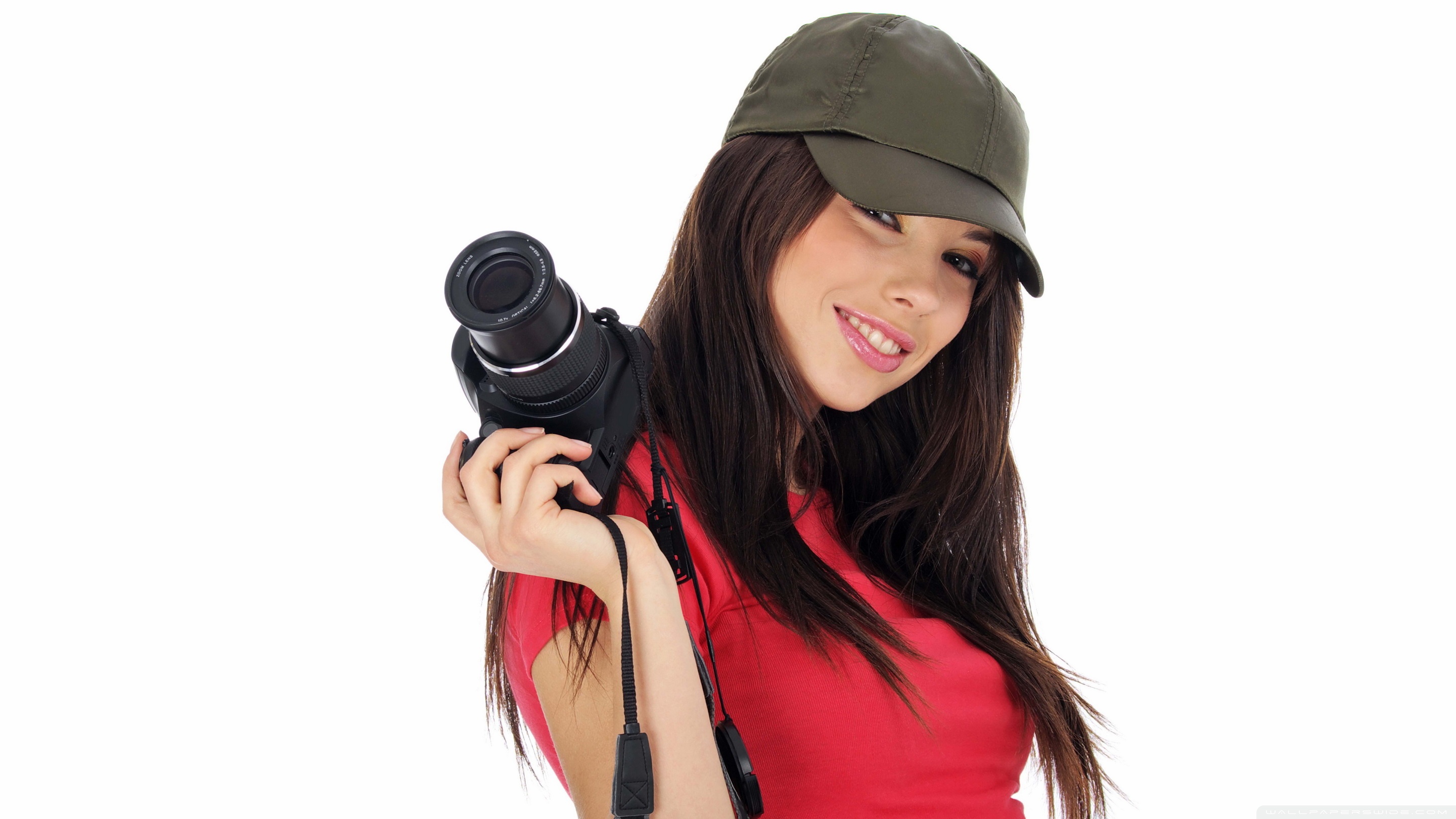 Girl with camera photo