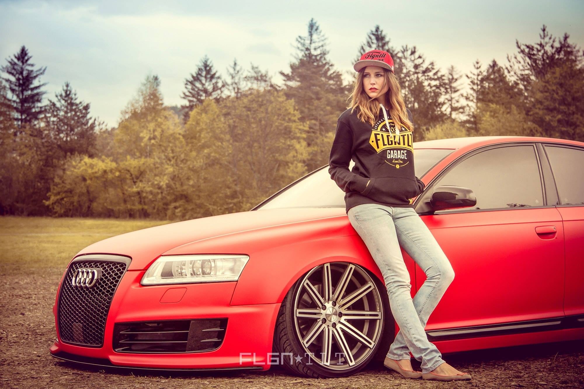 Girl With Audi Car Wallpaper - HDWallpaperFX