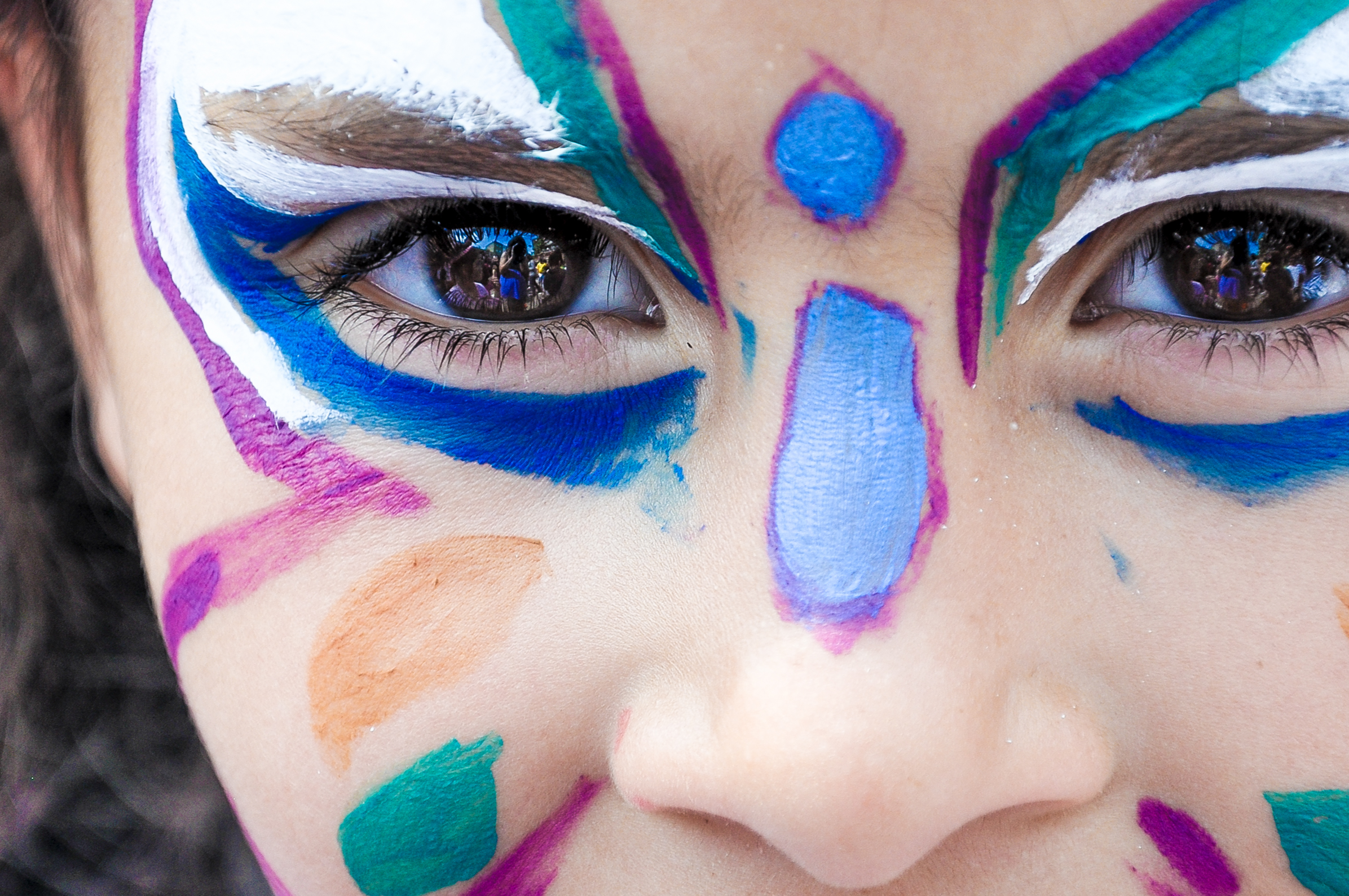 Girl with face painting, Art, Joy, Summer, Smile, HQ Photo