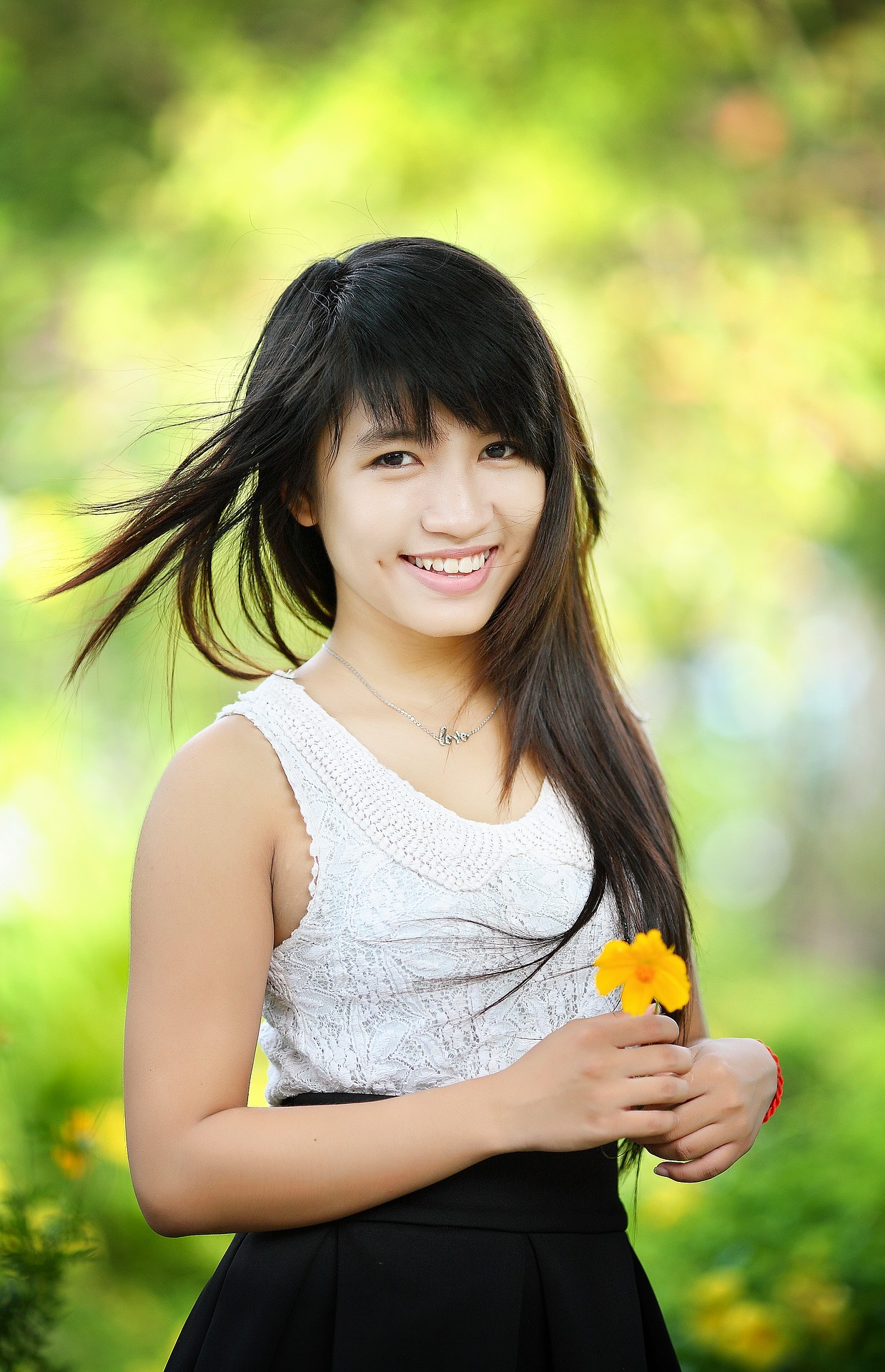 Girl with flower photo