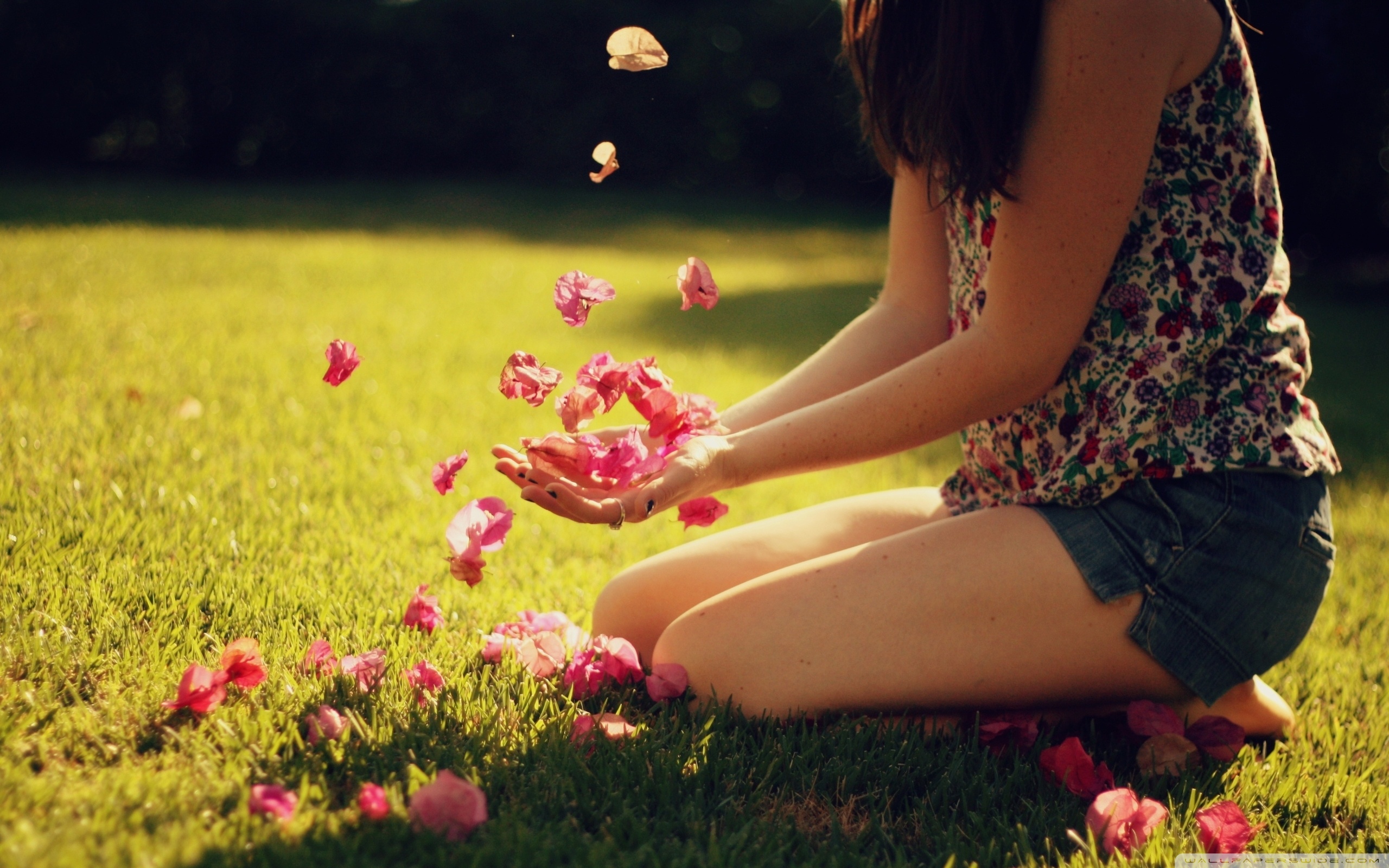 Girl with flowers photo