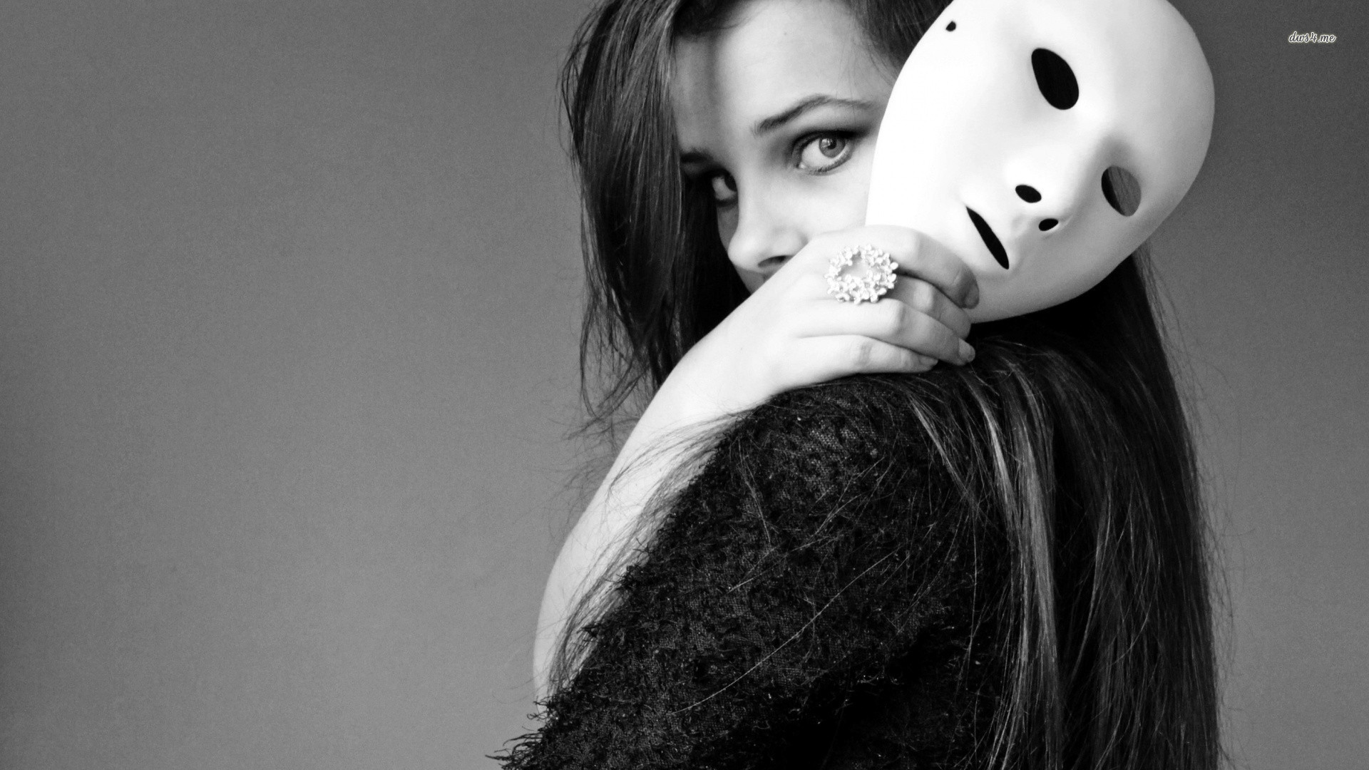 Girl with a white mask wallpaper - Photography wallpapers - #19160