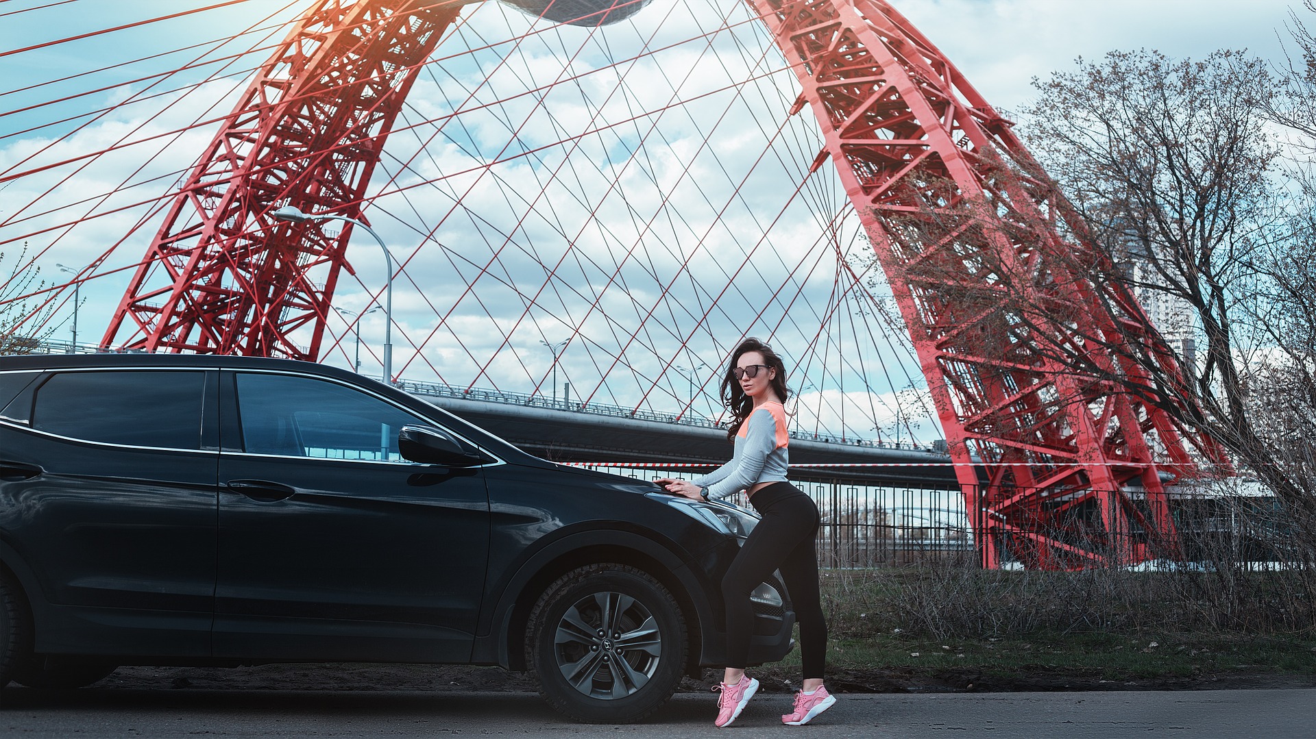 Girl with the Car, Activity, Athletic, Auto, Automobile, HQ Photo