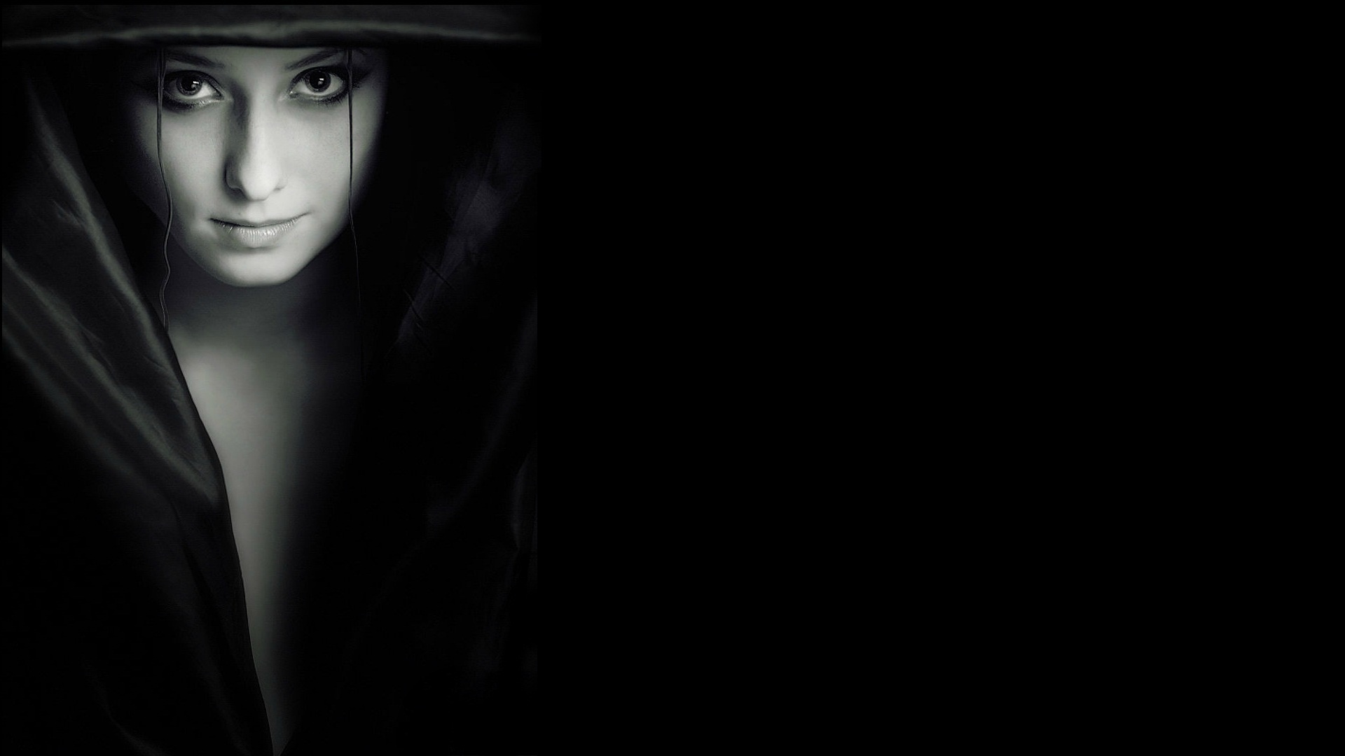Girl vampire dark black background shadow mood wallpaper | 1920x1080 ...