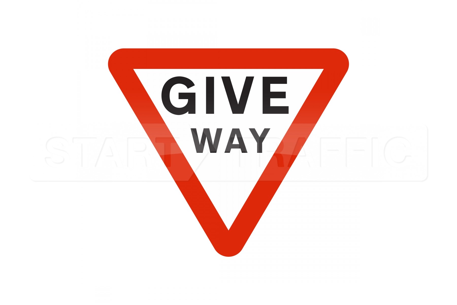 Give Way Road Sign - 750mm triangular Metal Sign