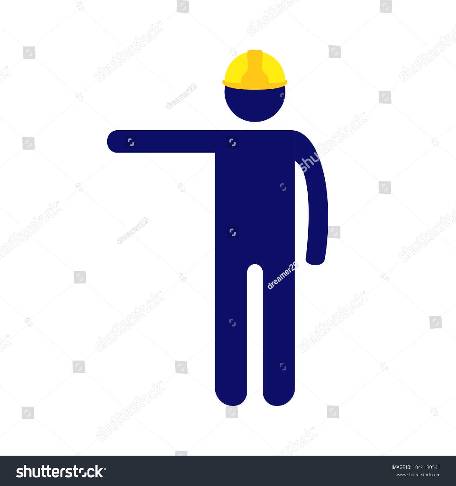 Vector Pictogram Man Wearing Yellow Hard Stock Vector (2018 ...