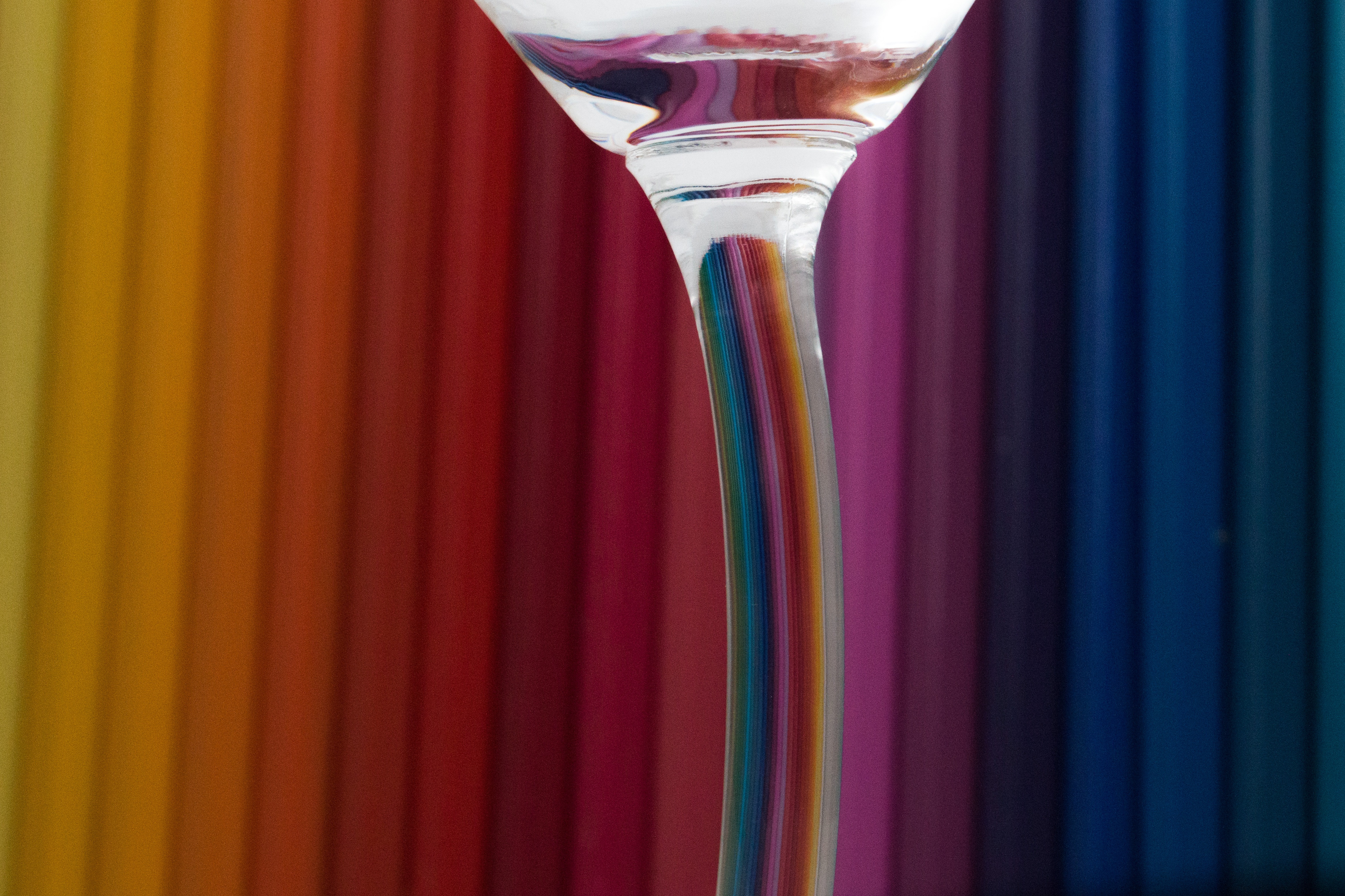 Glass and colored pencils photo