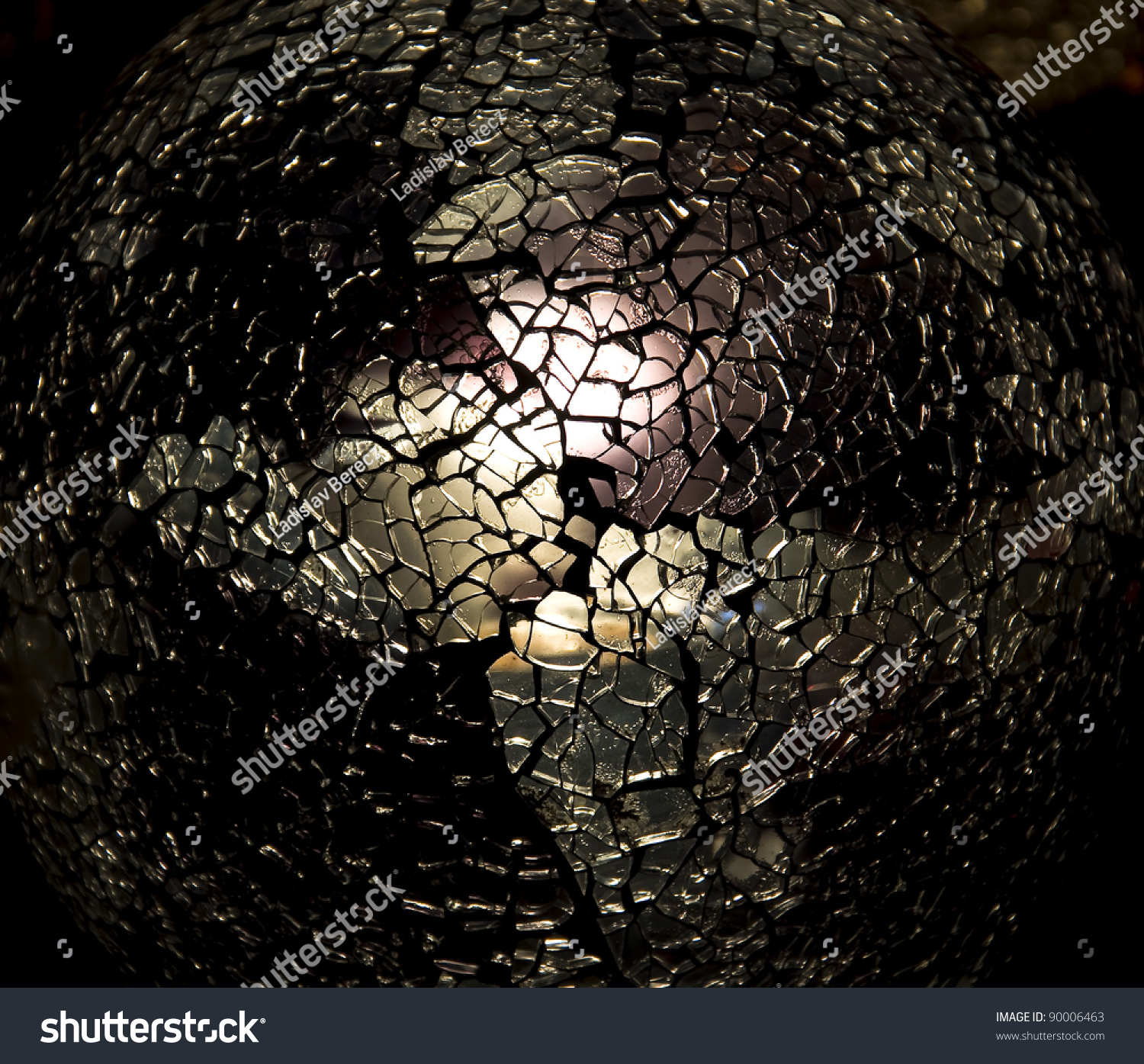 Cracked Glass Ball Closeup Stock Photo (Royalty Free) 90006463 ...
