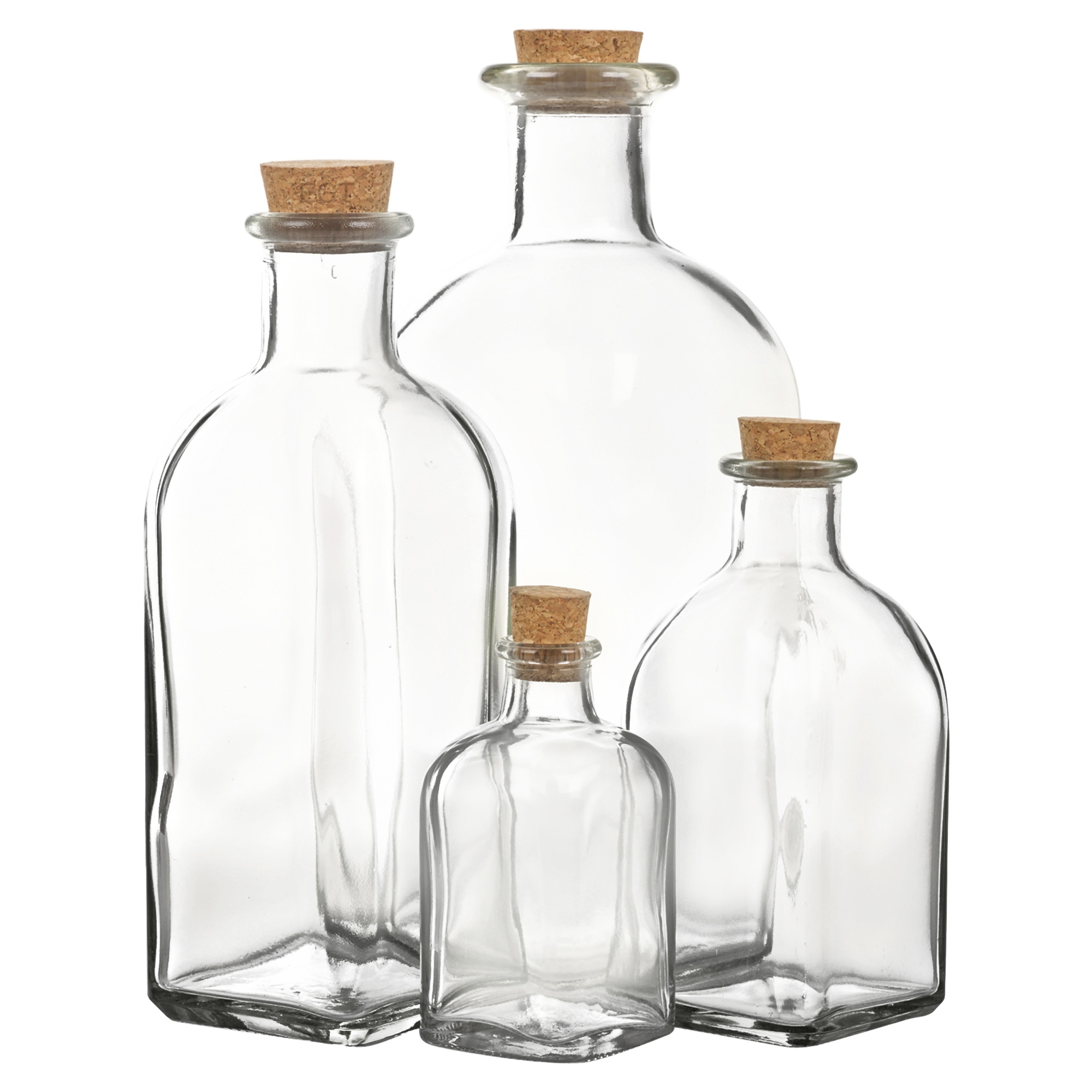 3 6 9 12 Glass Bottle Jars Vials Cork Lid Stopper Kitchen Food ...