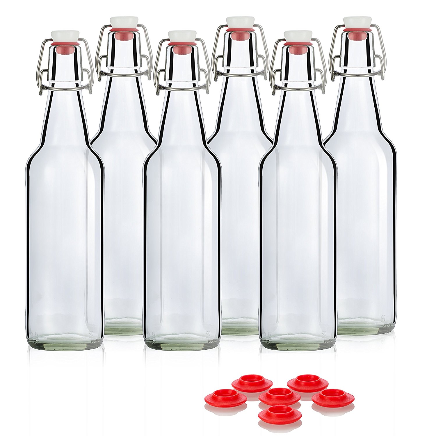 Amazon.com: Swing Top Glass Bottles - Flip Top Bottles For Kombucha ...
