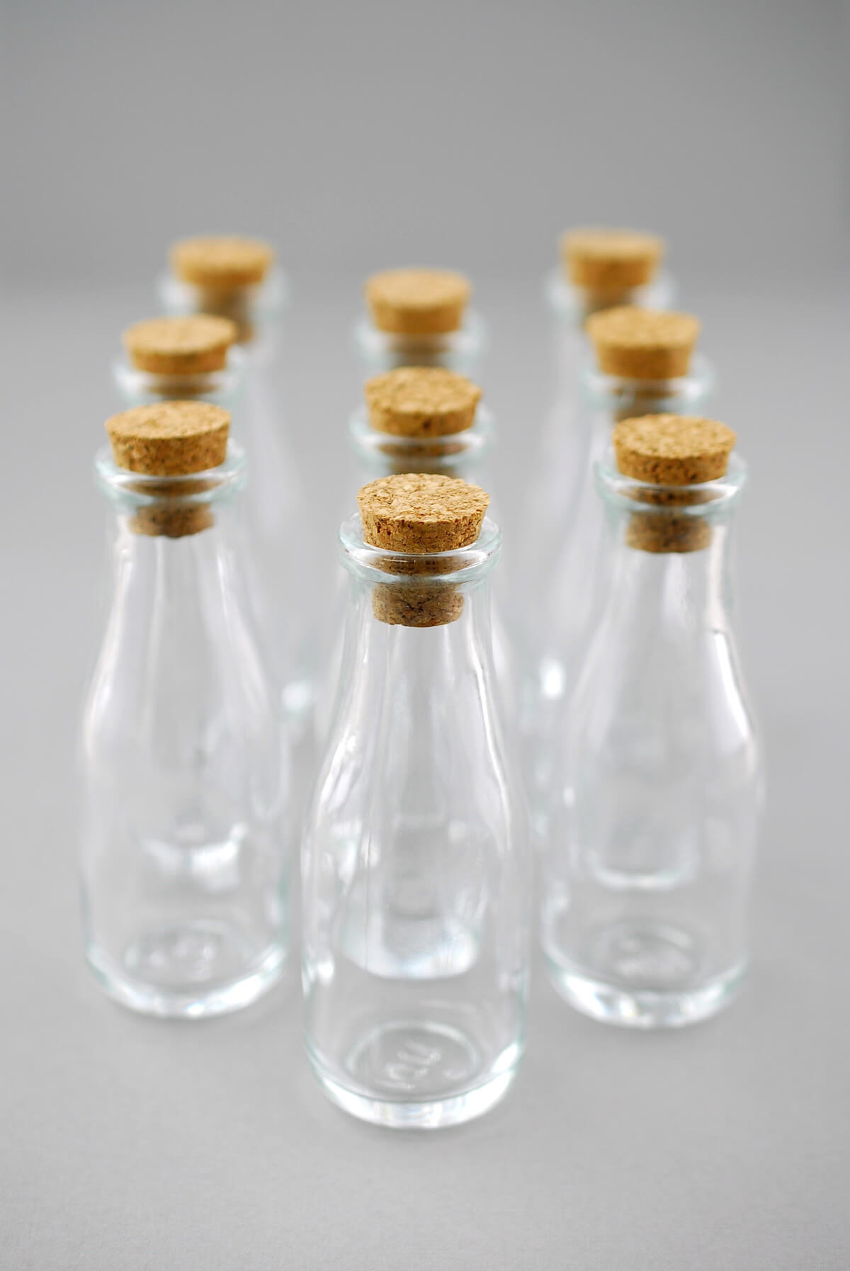 Mini Glass Bottles with Cork 40ml 3.8in (Pack of 10)