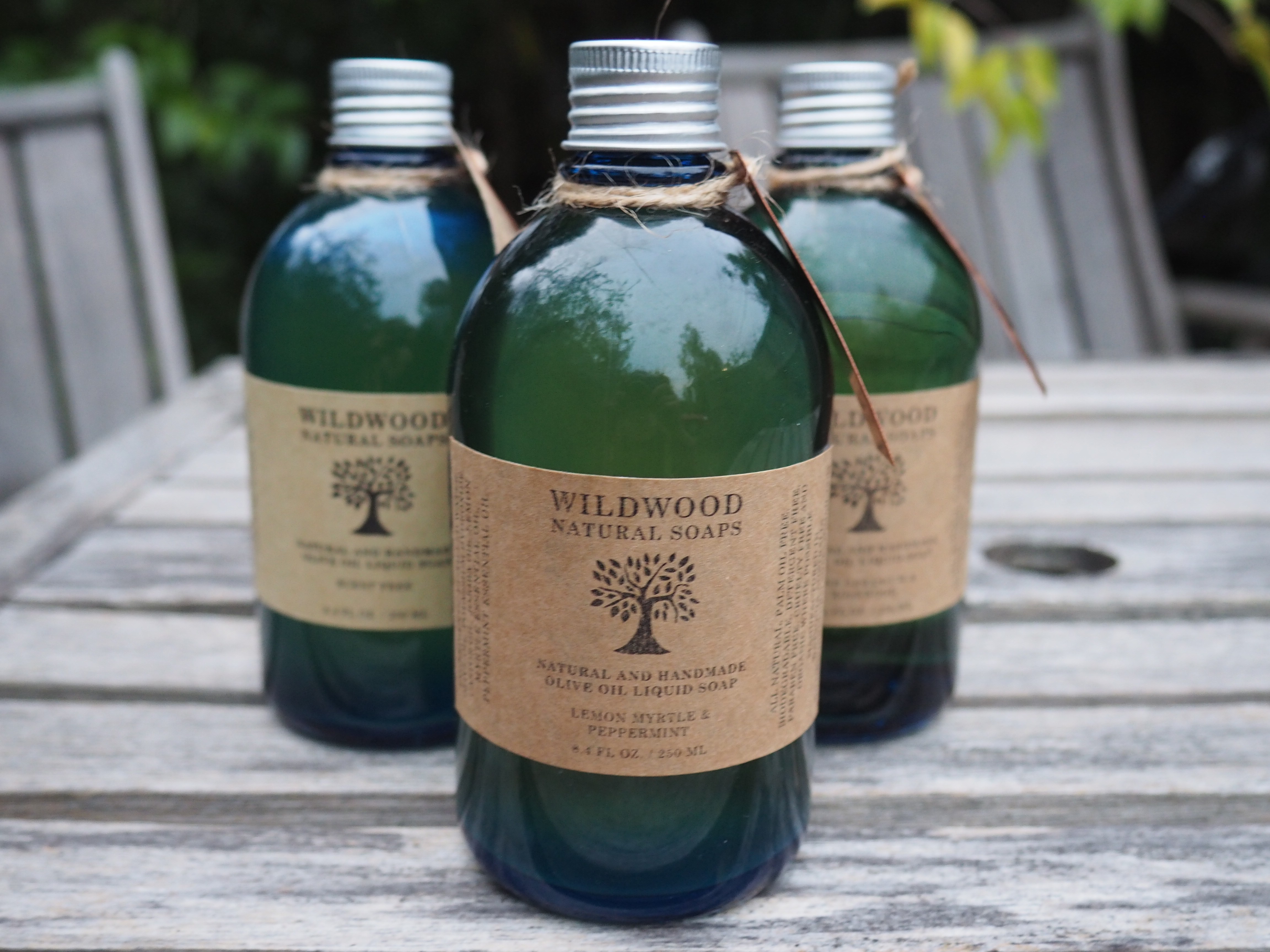 Refill Blue Glass Bottles - Wildwood Natural Soaps