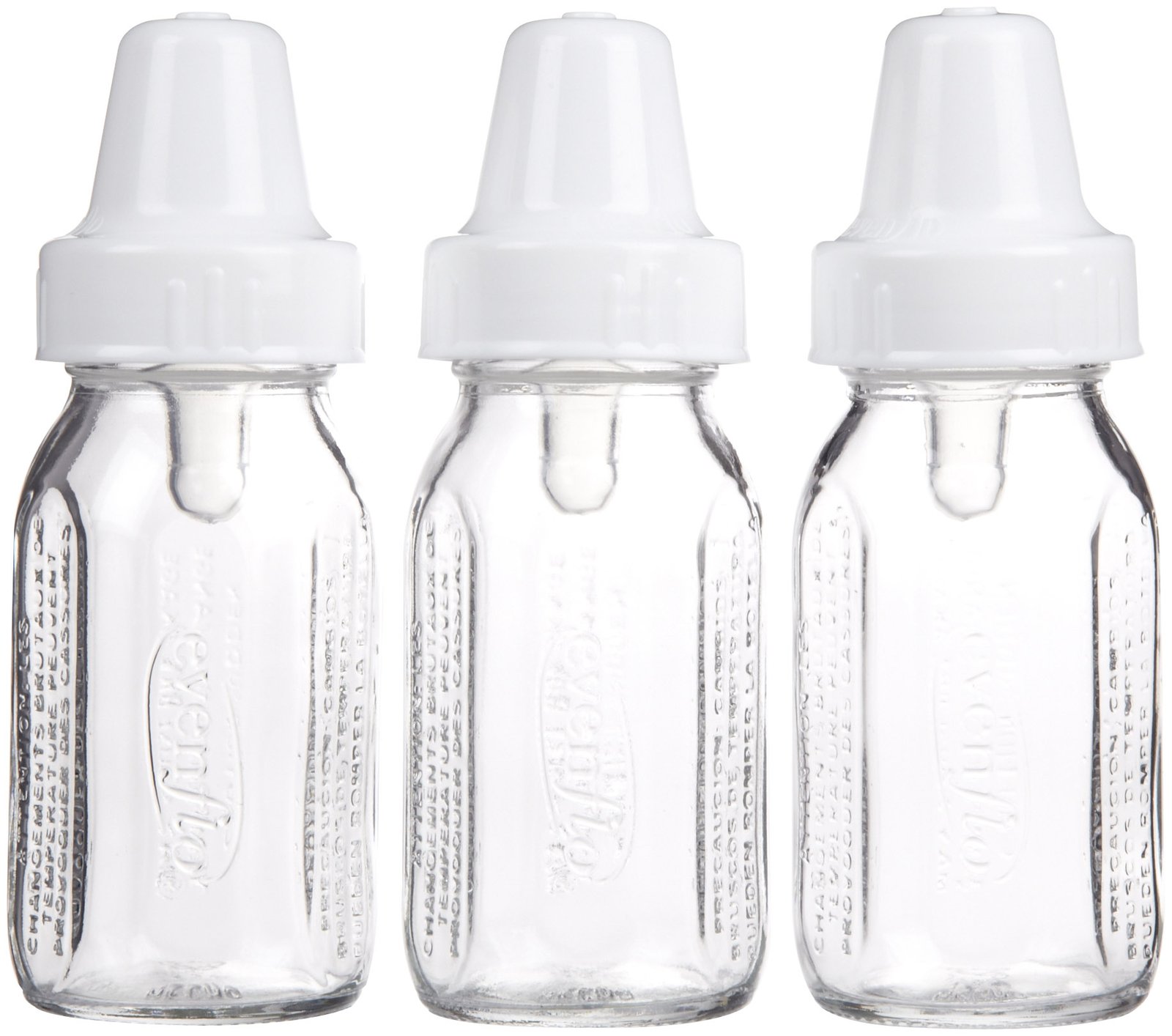 Evenflo Classic Glass Bottles 3PK 120ml 4oz-Controlled Flow of ...