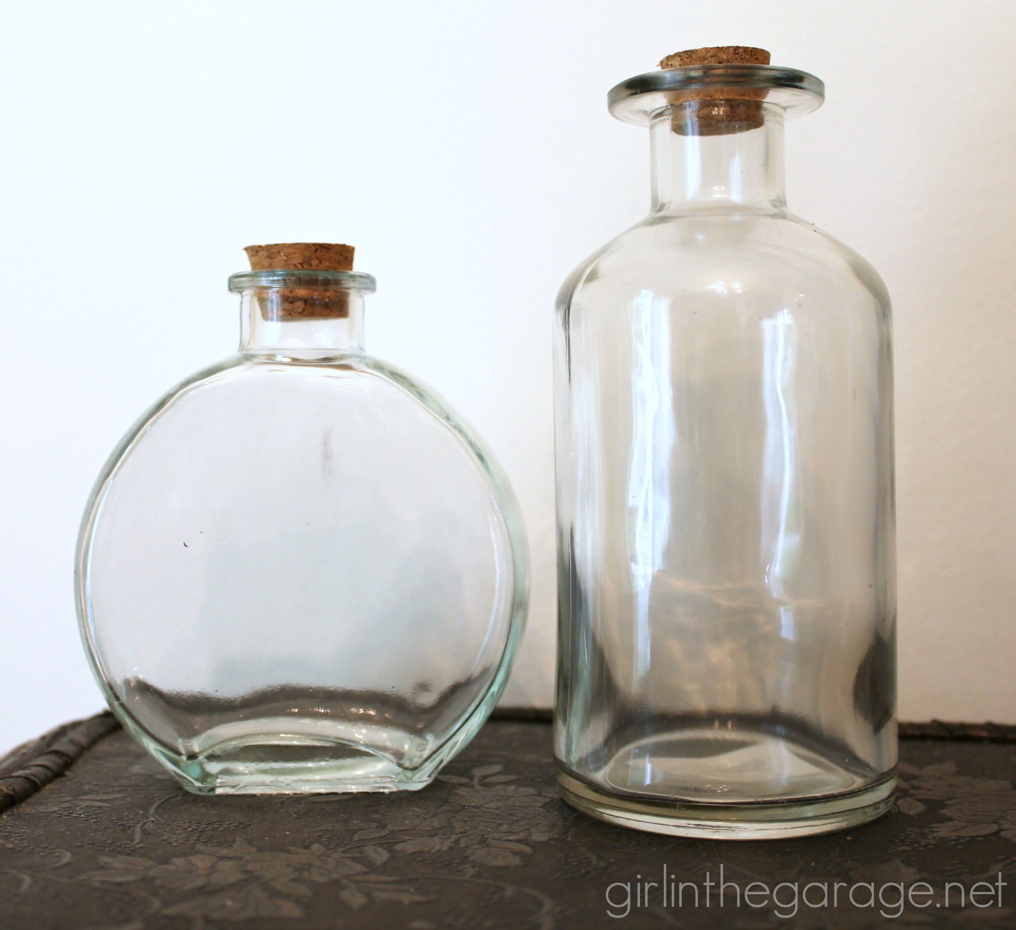 Embellished Glass Bottles with Vintage Flair | Girl in the Garage®