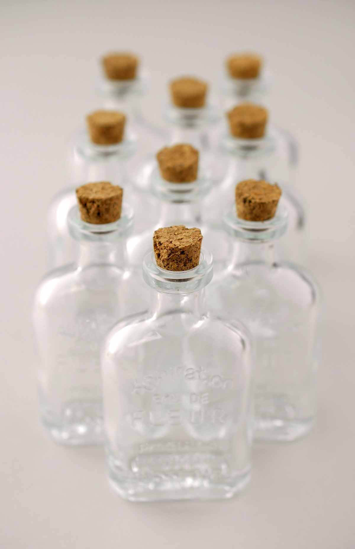 Small Glass Bottles with Cork 45ml 3.25in (Pack of 10)