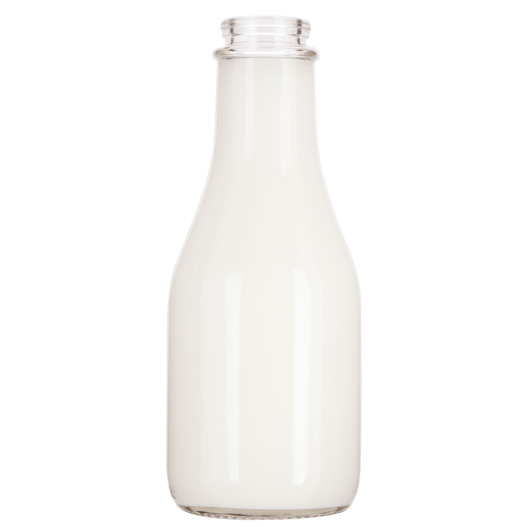 32 oz. Round Quart Clear Glass Milk Bottle - The Cary Company