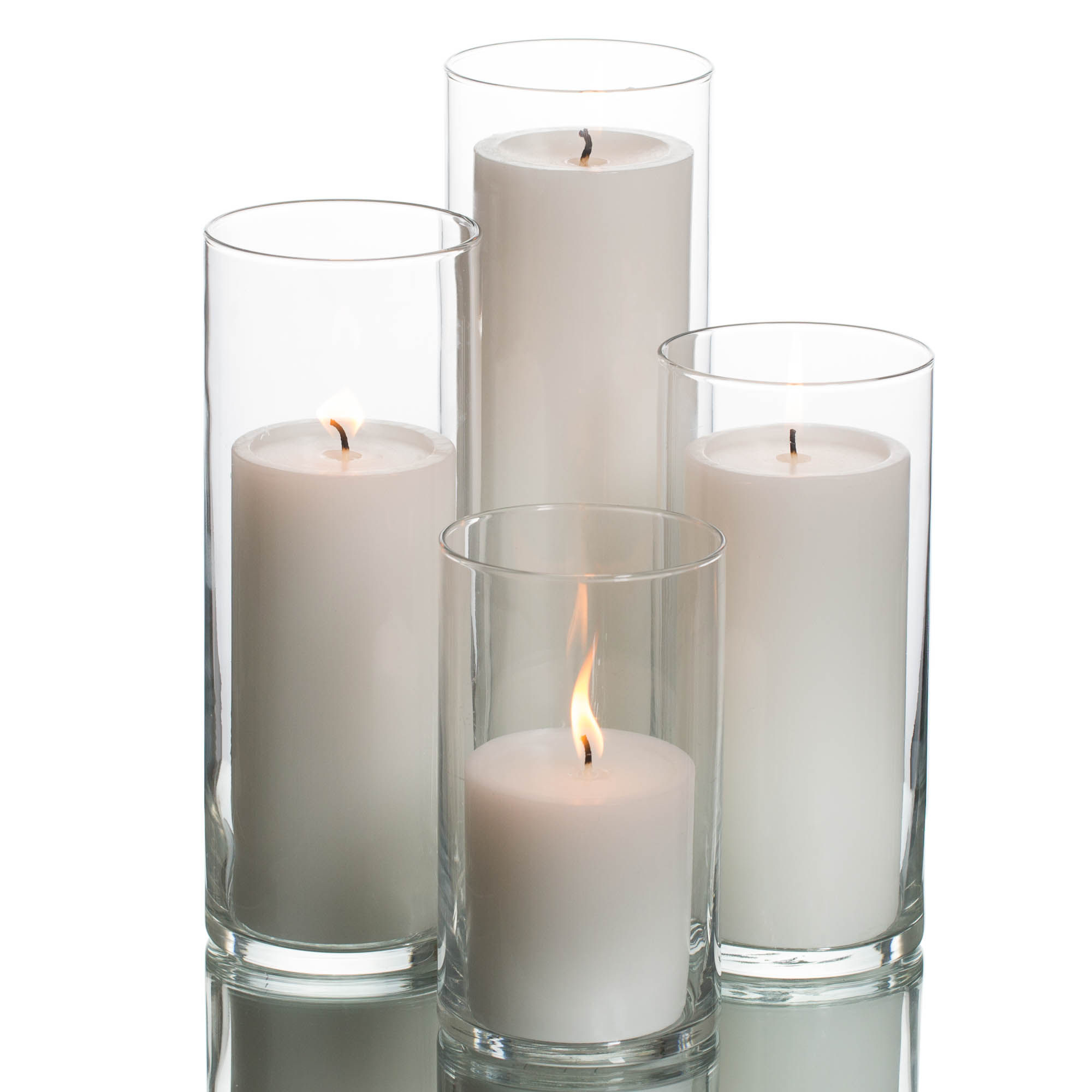 Eastland Cylinders & Richland Pillar Candles Set of 4 | Quick Candles