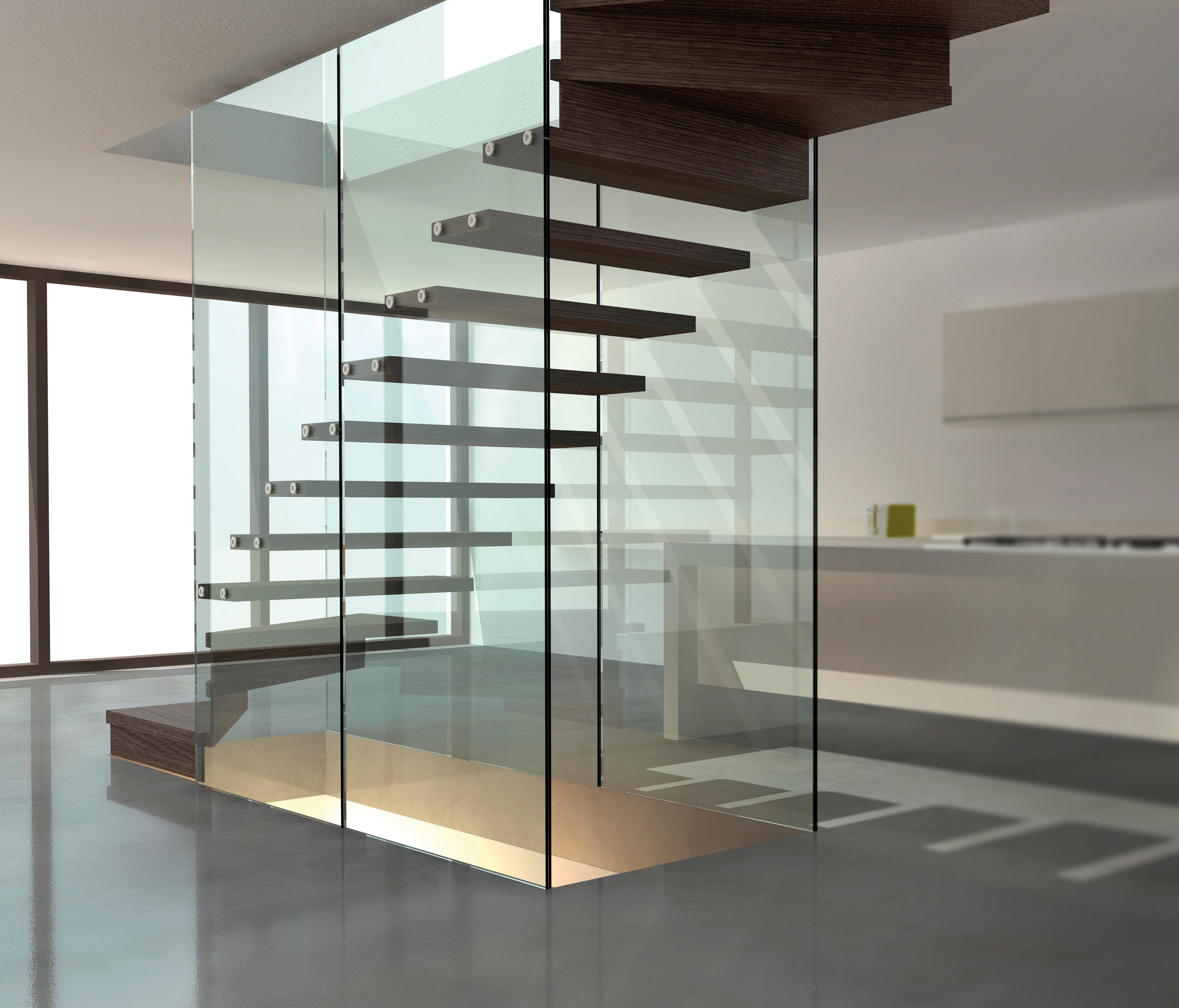 GLASS WALL STAIRCASE MISTRAL - Glass stairs from Siller Treppen ...