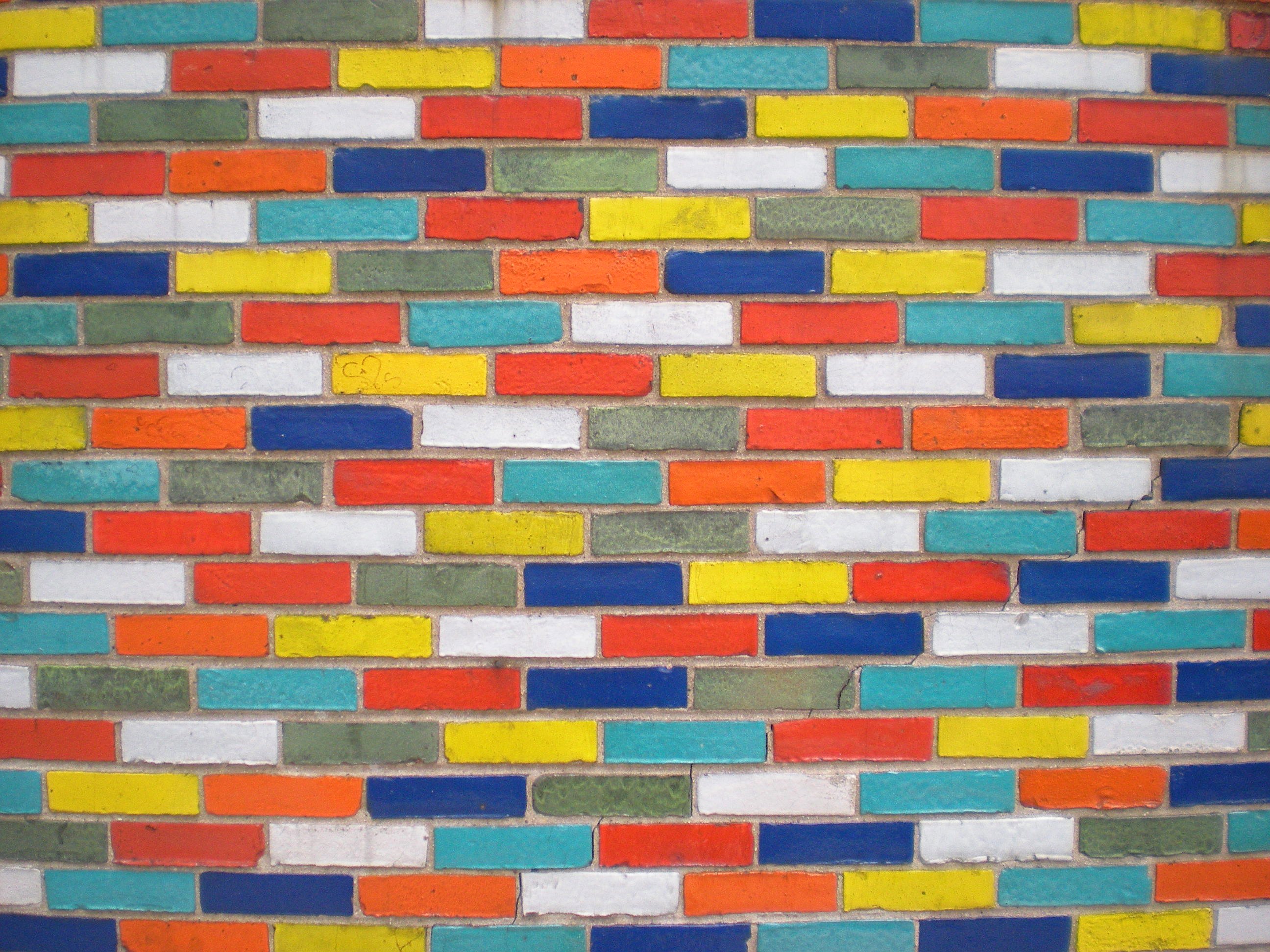 Glazed color brick wall photo