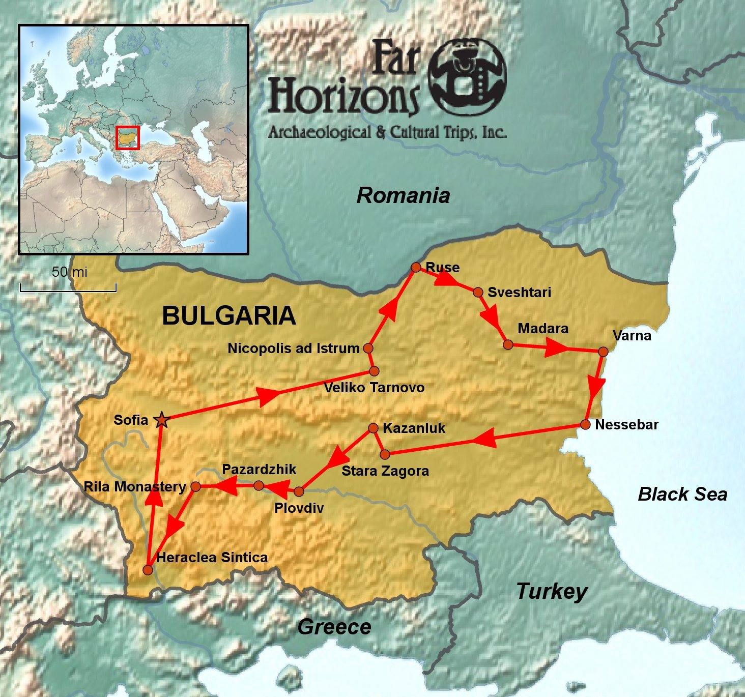 Bulgaria Archaeology Tour Map by Kelly Bryson | Dec 27, 2016 ...