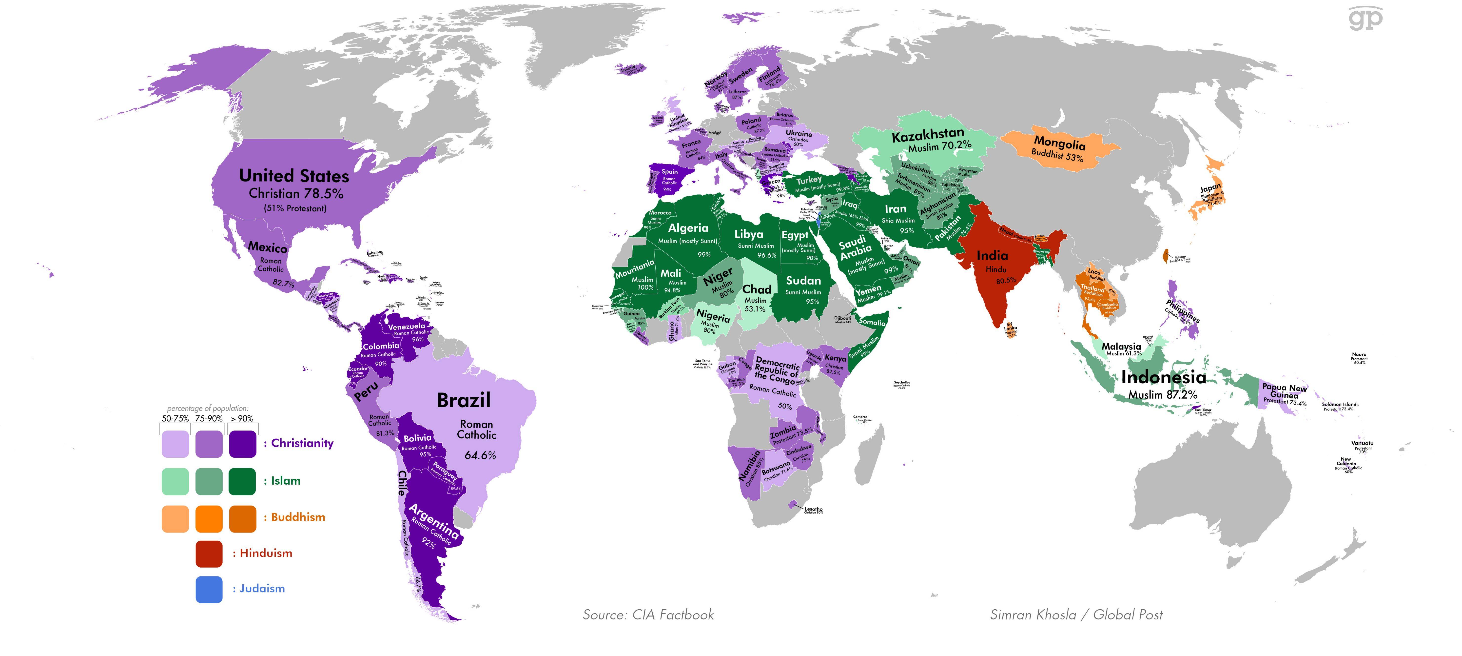 World Map of Religions