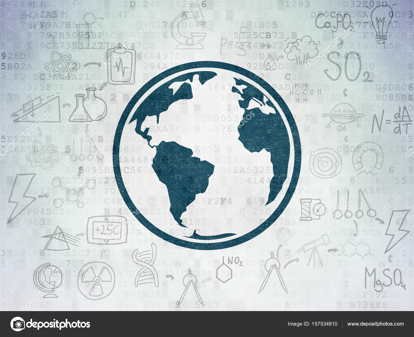 Science concept: Globe on Digital Data Paper background — Stock ...
