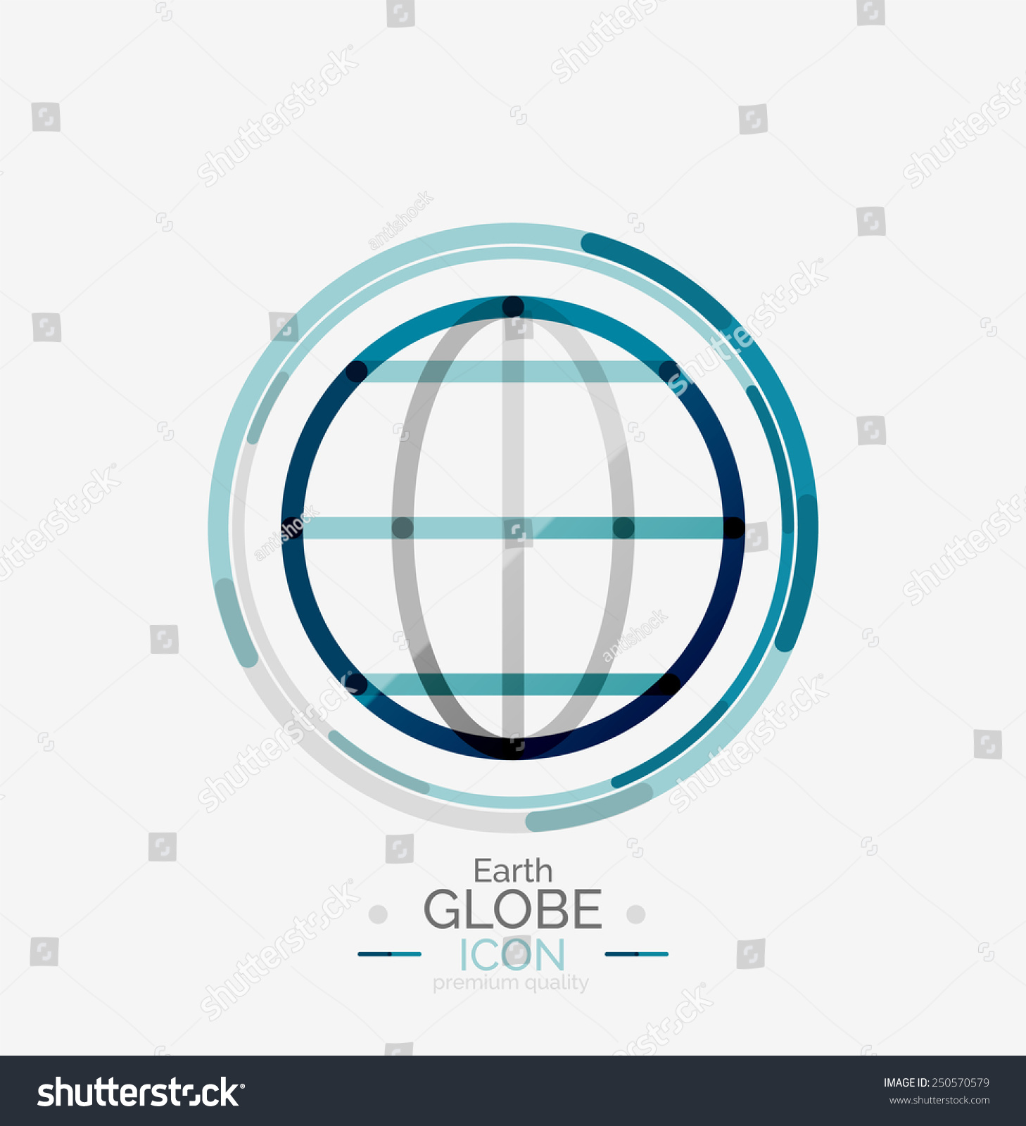World Globe Logo Stamp Minimal Line Stock Vector 250570579 ...
