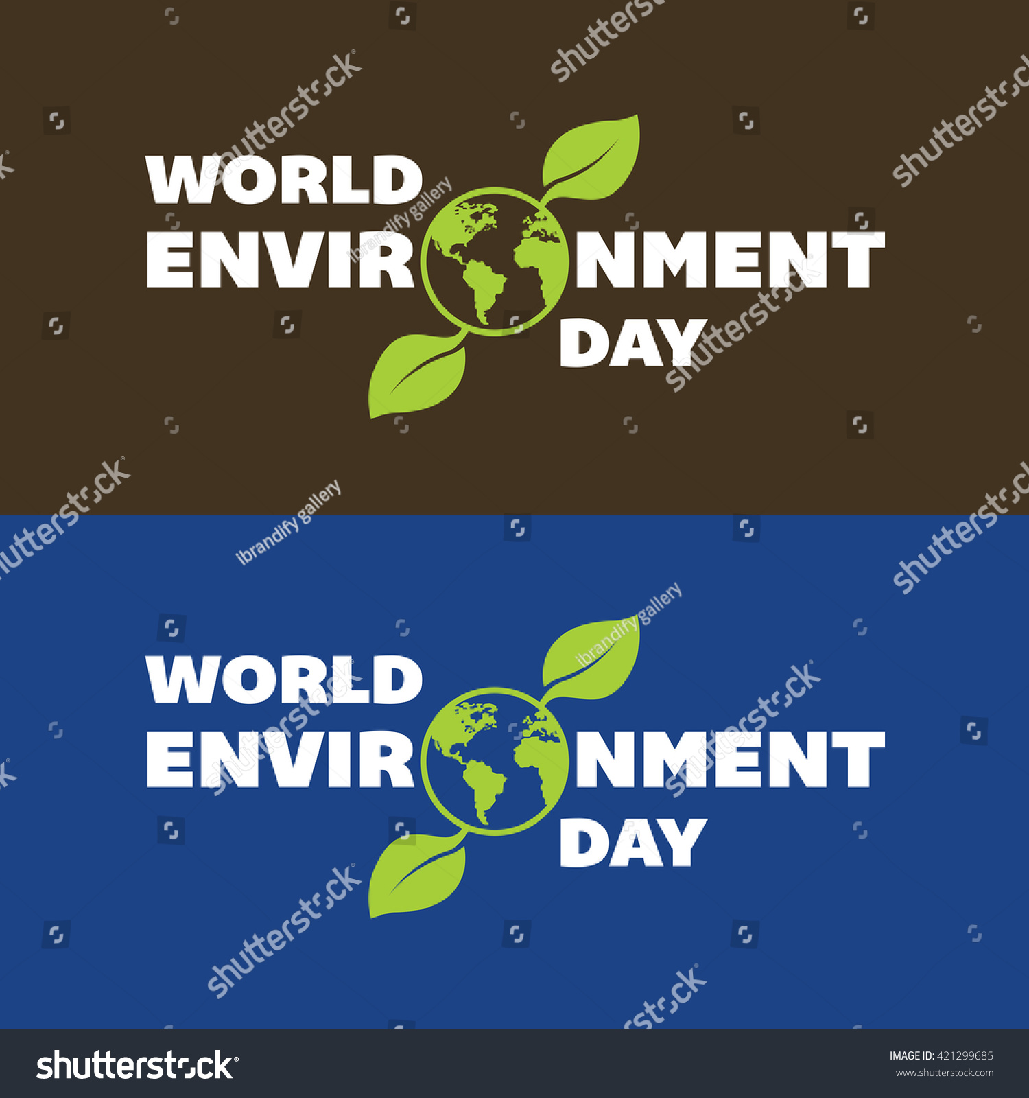 World Environment Day Blue Brown Banner Stock Vector HD (Royalty ...