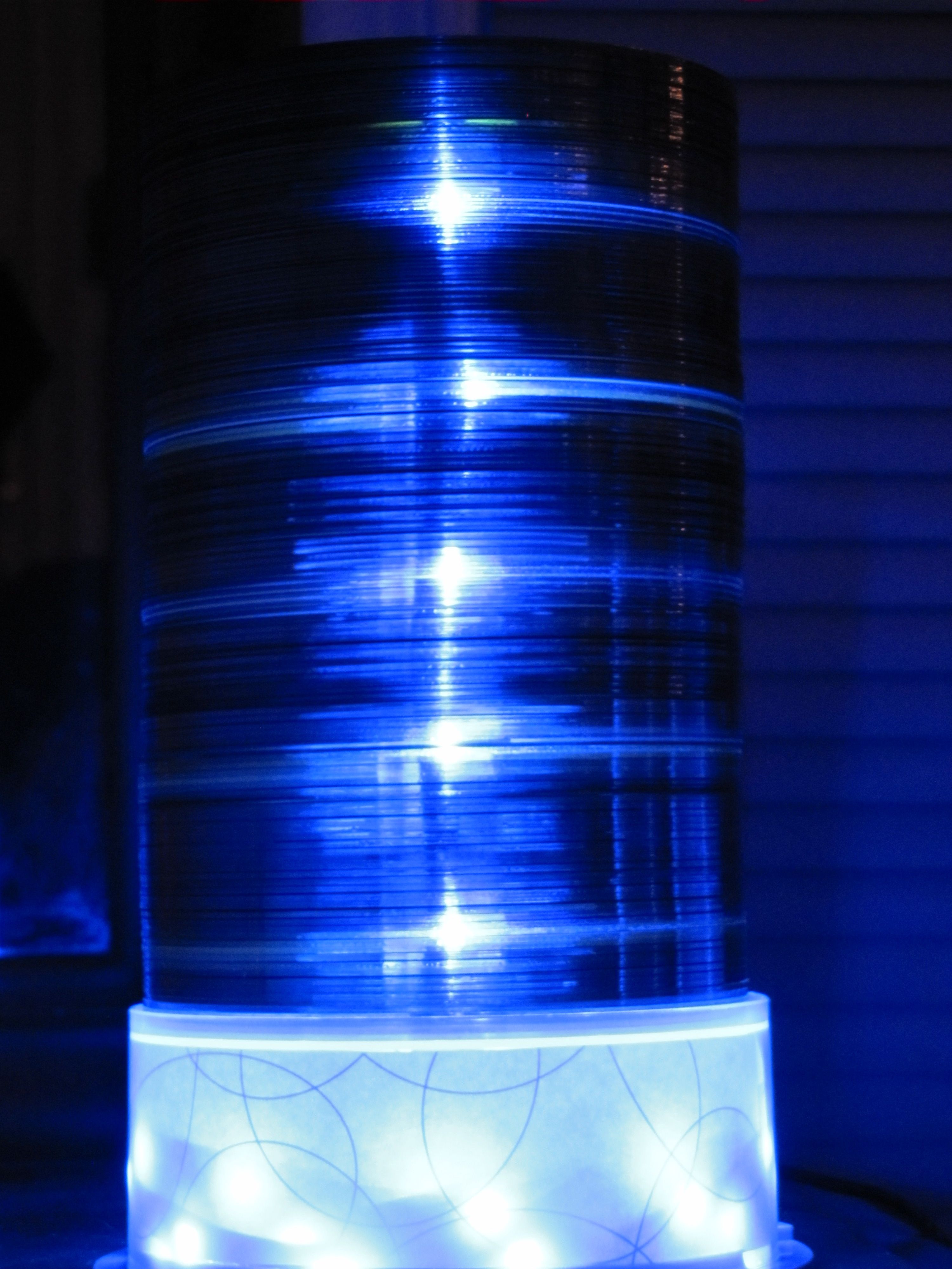 Recycled CD Lamp...made out of old, used CDs and DVDs I didn't need ...
