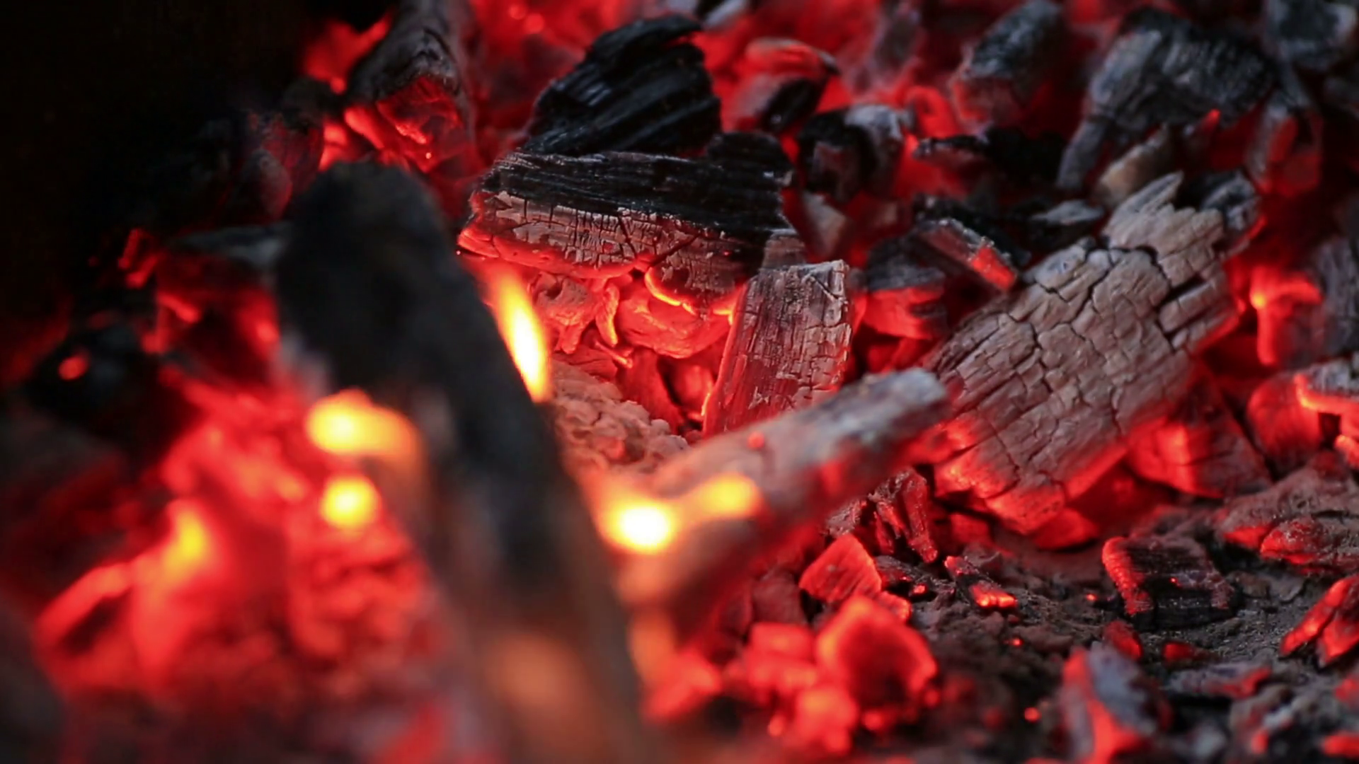 Burning coals, Glowing Charcoal Background Stock Video Footage ...