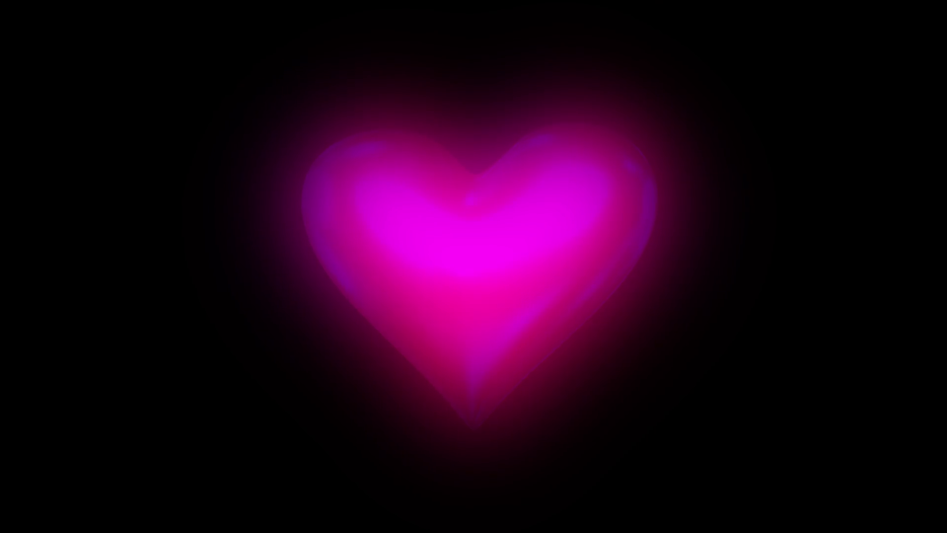 Animated spinning glowing pink heart against transparent background ...